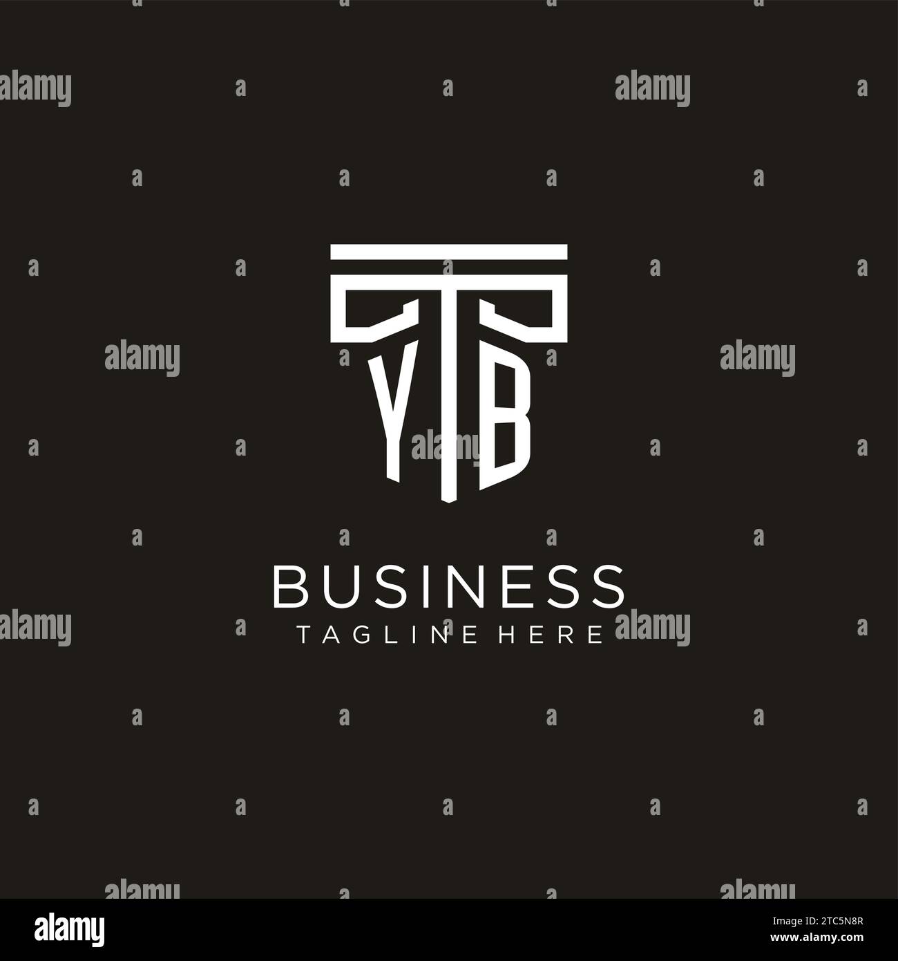 YB initial logo with geometric pillar style design, creative modern law firm logo design Stock Vector