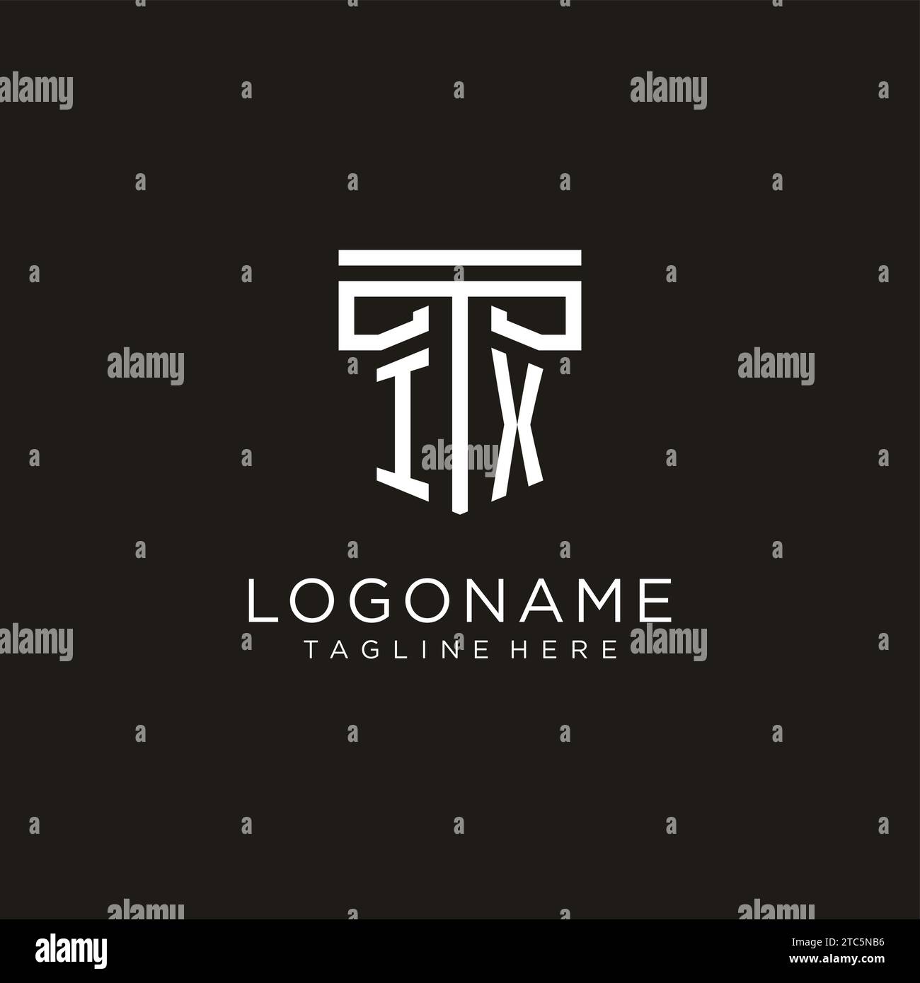 IX initial logo with geometric pillar style design, creative modern law ...