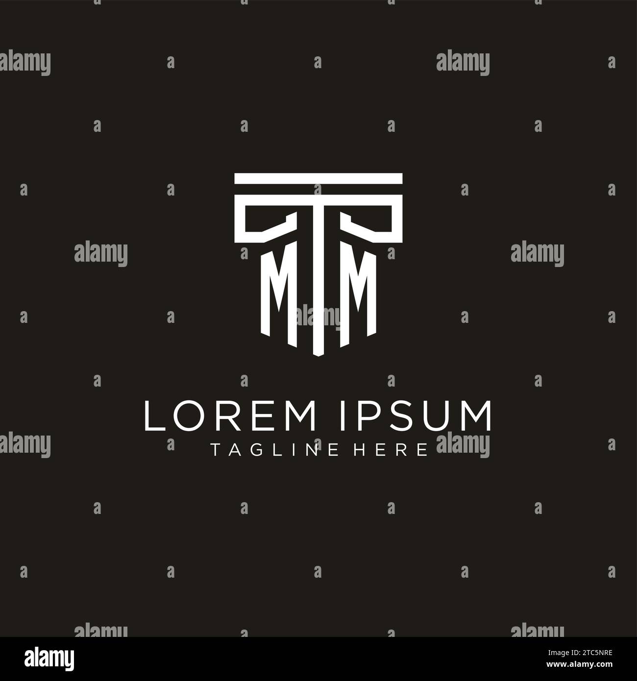 MM initial logo with geometric pillar style design, creative modern law ...