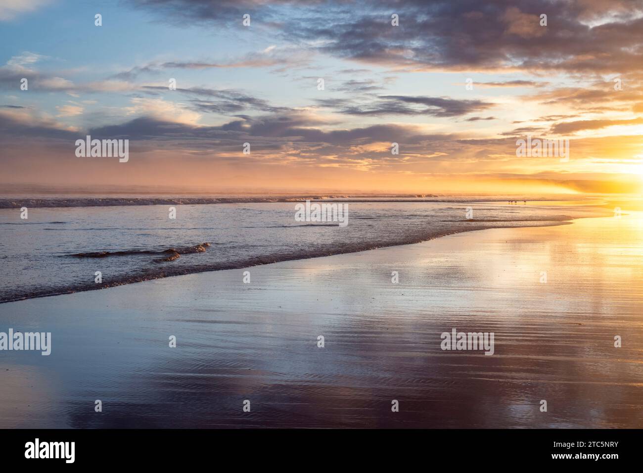 Winter Sunrise over East Beach. Lossiemouth, Morayshire, Scotland Stock Photo