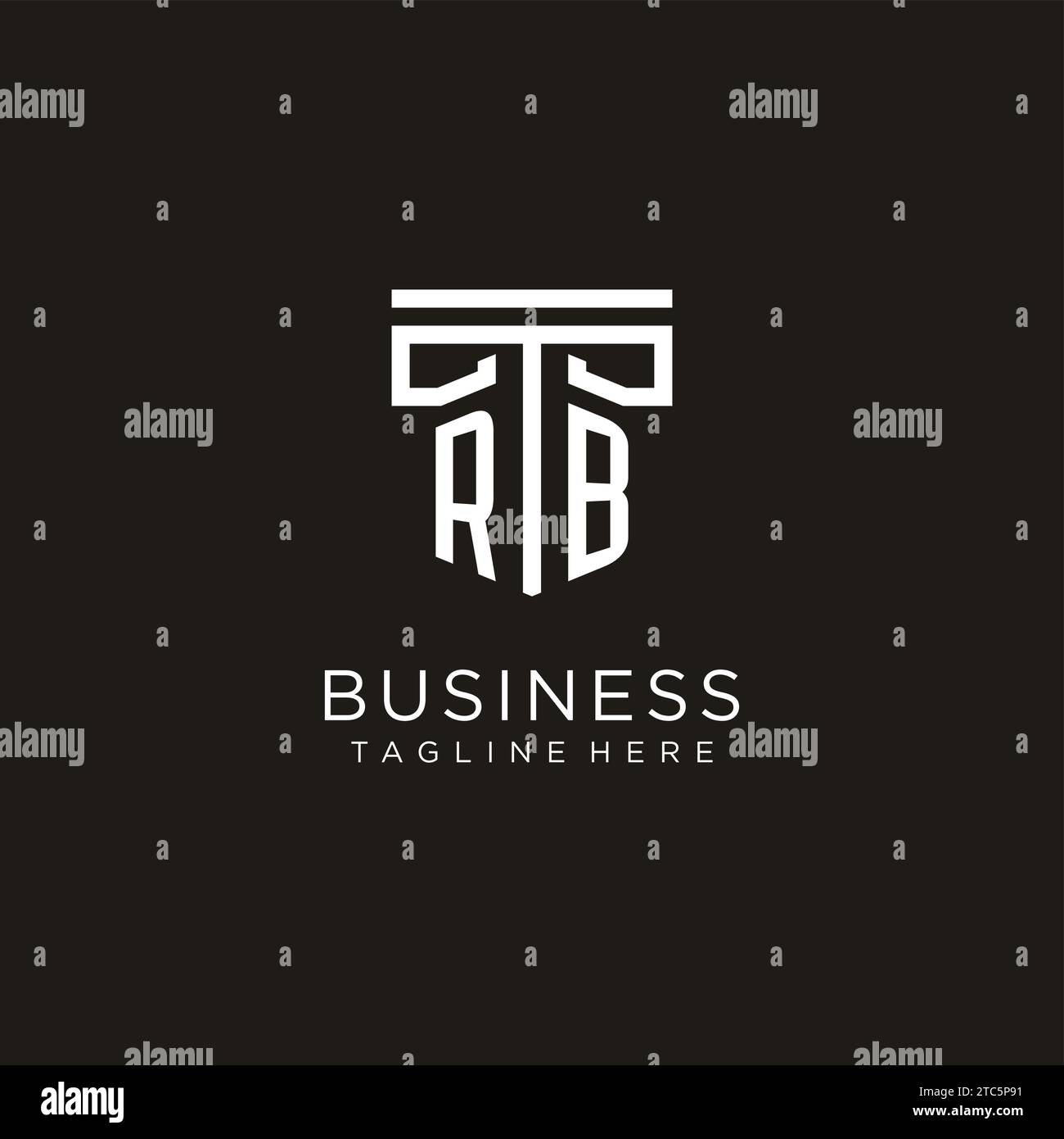 RB initial logo with geometric pillar style design, creative modern law ...