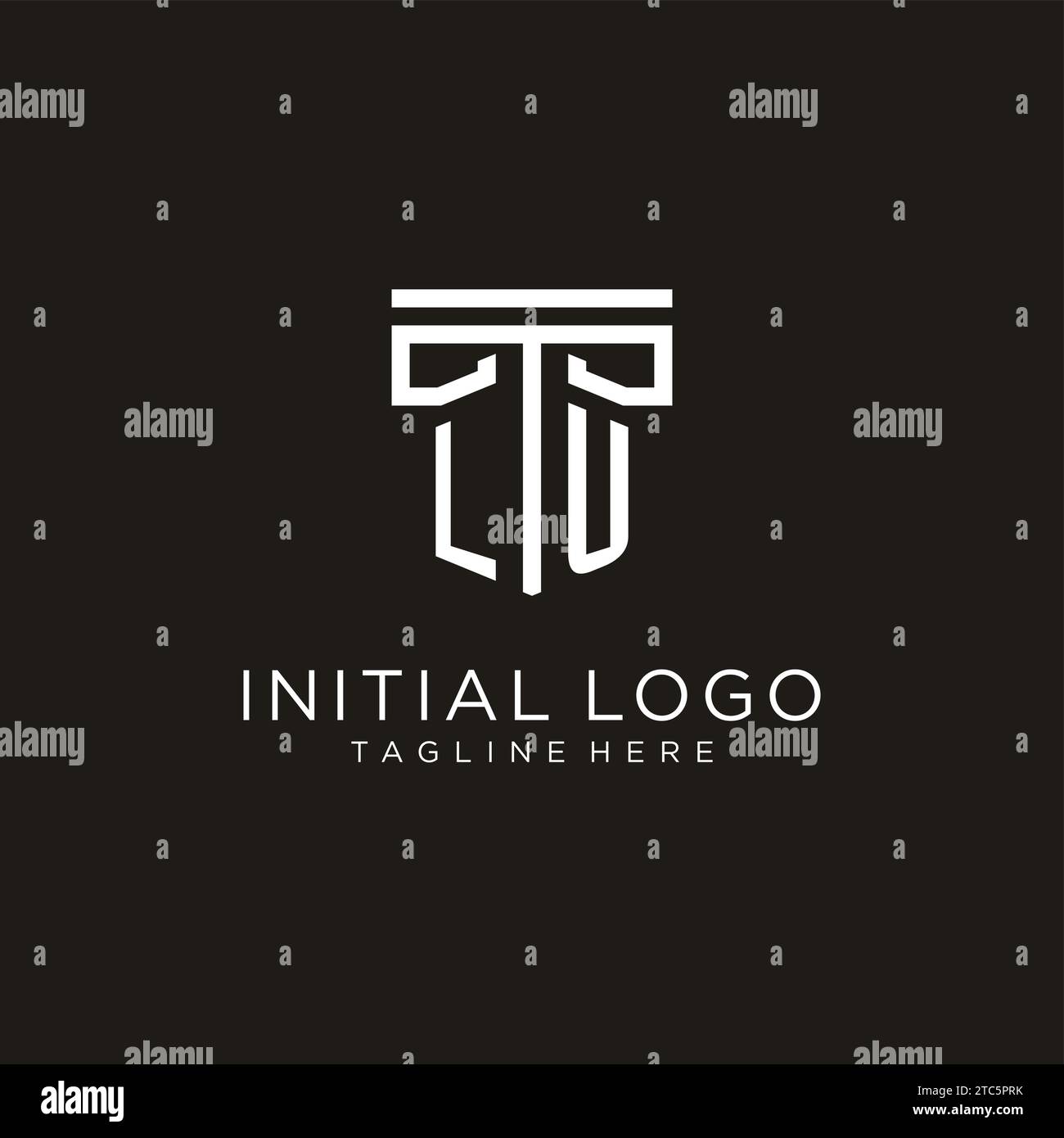 LU initial logo with geometric pillar style design, creative modern law ...