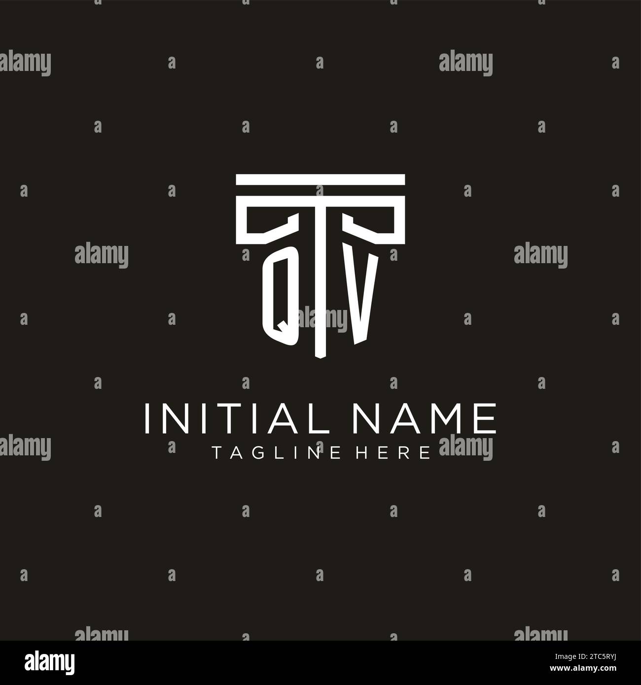 QV initial logo with geometric pillar style design, creative modern law ...
