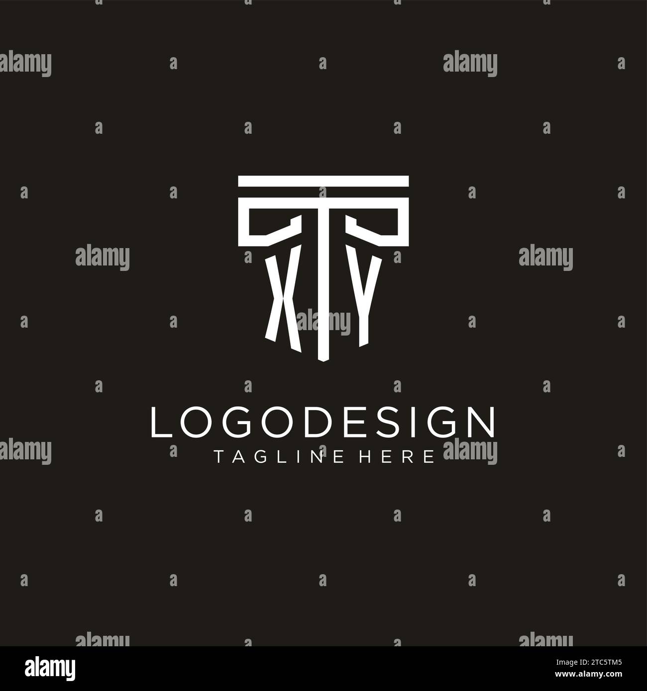 XY initial logo with geometric pillar style design, creative modern law ...
