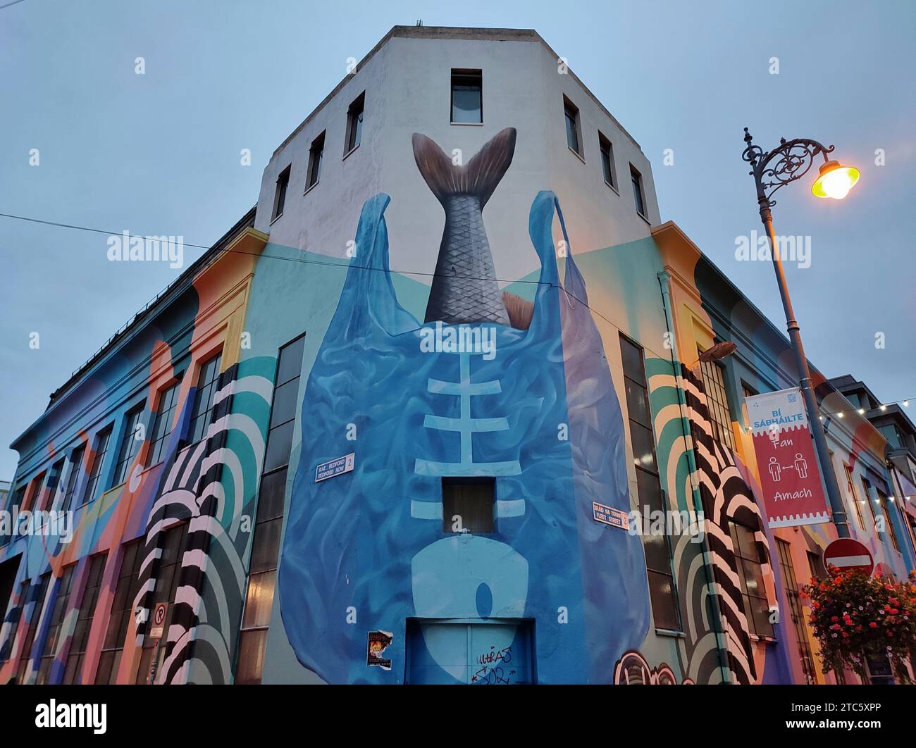 Dublino – Maxi murale nel quartiere di Temple Bar Stock Photo