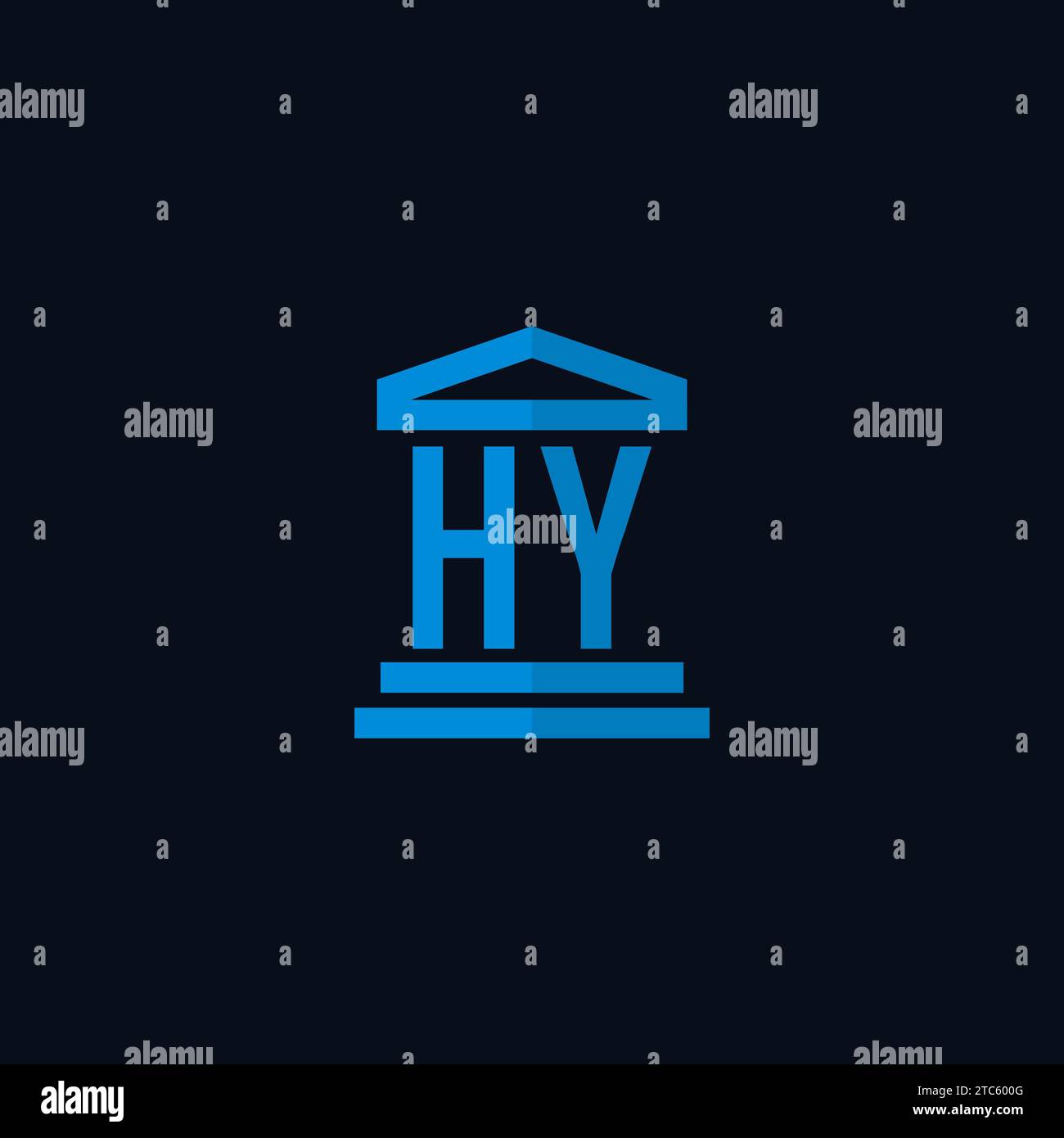HY initial logo monogram with simple courthouse building icon design ideas Stock Vector