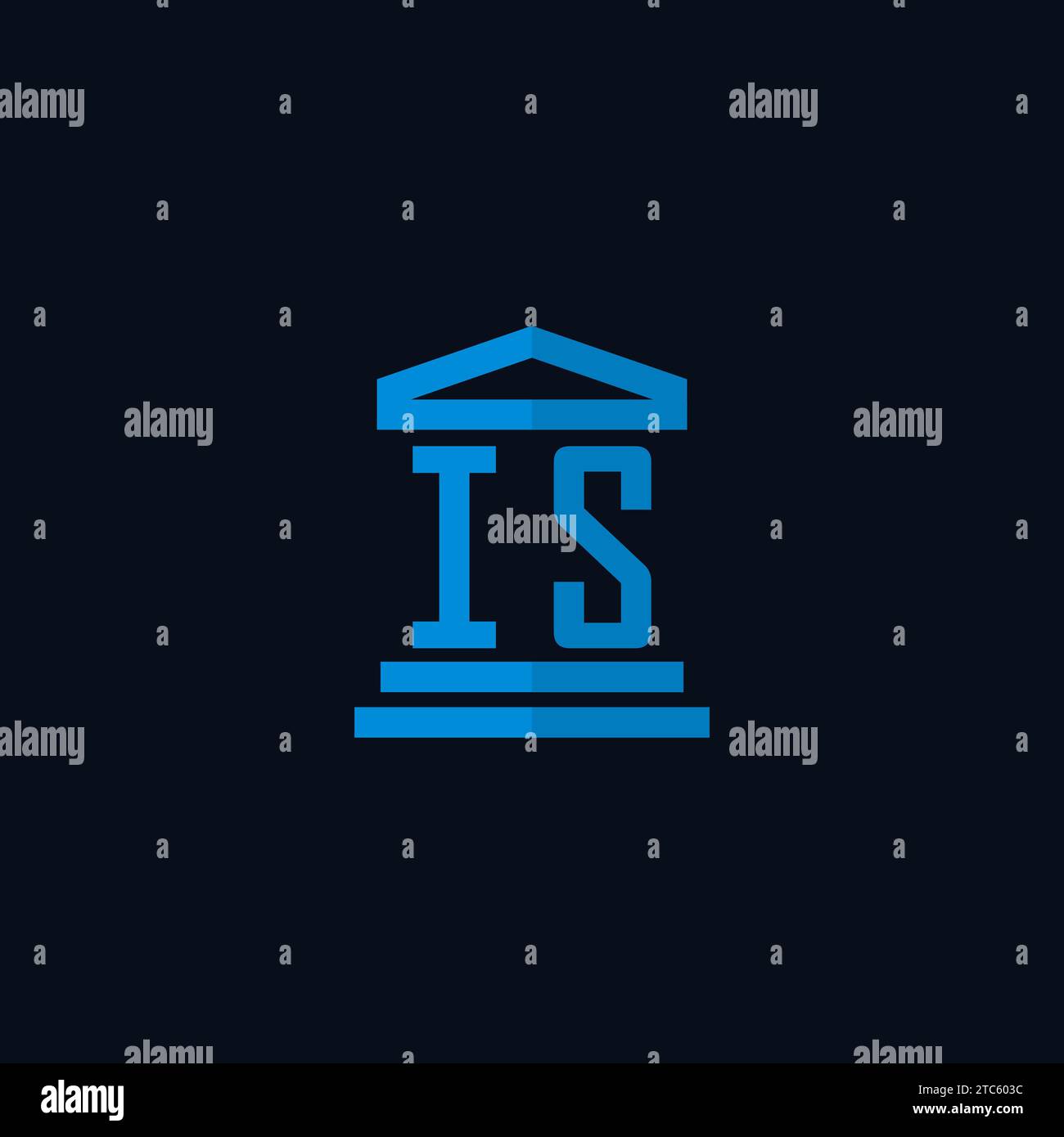 IS initial logo monogram with simple courthouse building icon design ideas Stock Vector