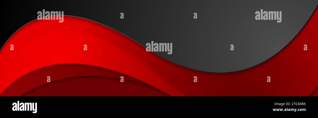 High contrast red and black abstract tech corporate wavy background ...