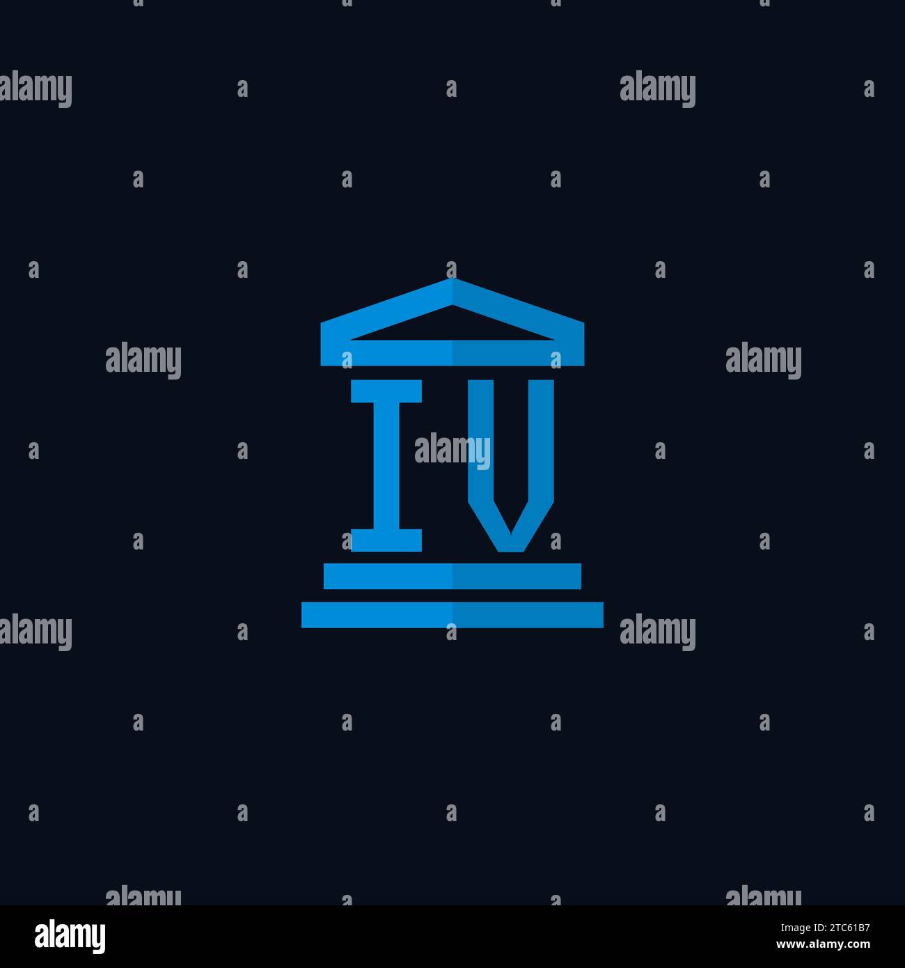 IV initial logo monogram with simple courthouse building icon design ...