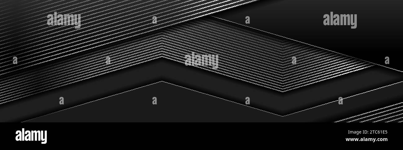 Black and grey metallic abstract tech geometric background. Vector ...