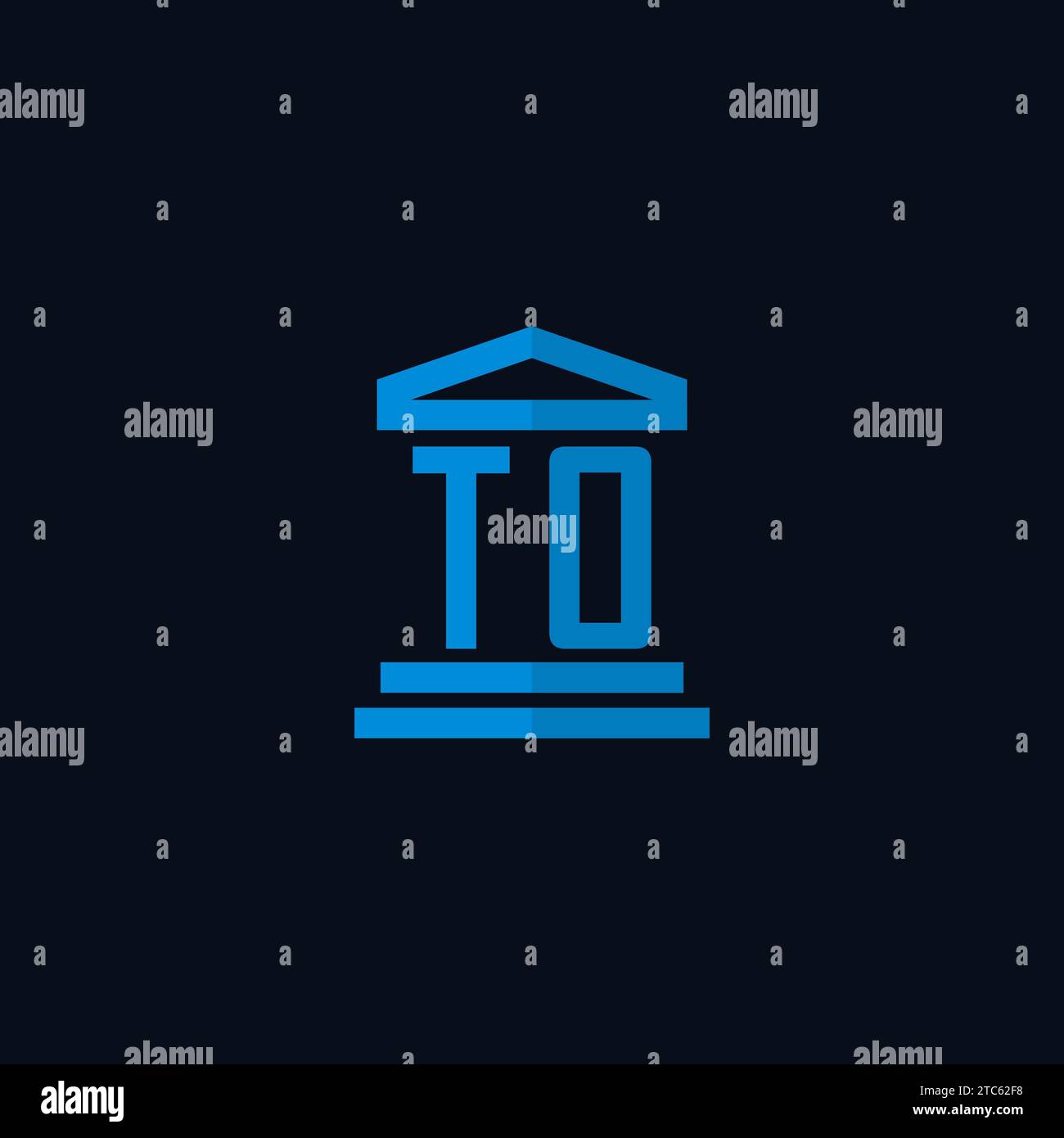TO initial logo monogram with simple courthouse building icon design ideas Stock Vector