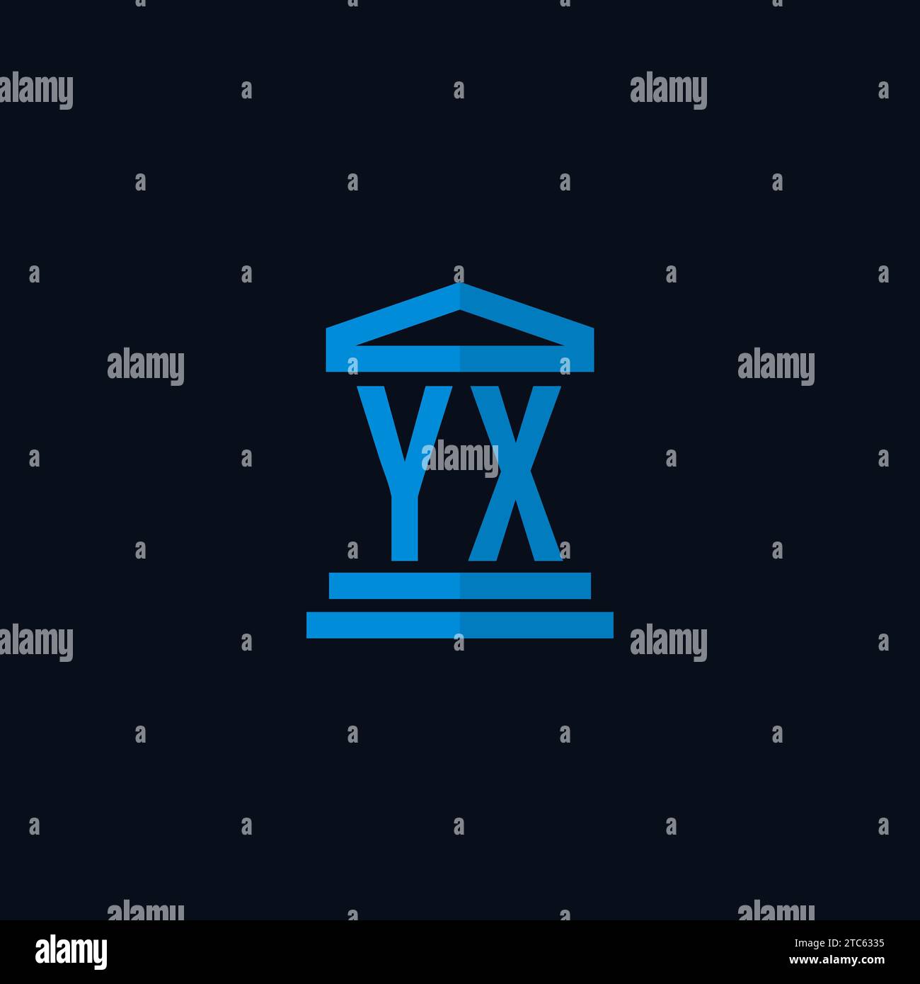 YX initial logo monogram with simple courthouse building icon design ...