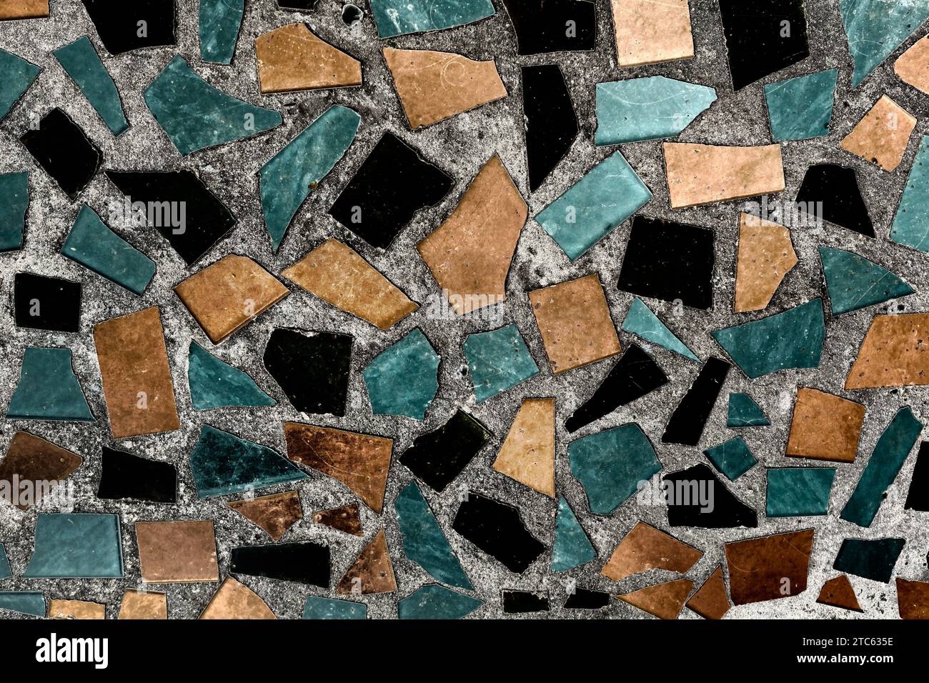 abstract square pixel mosaic on wall or floor texture and background Stock Photo