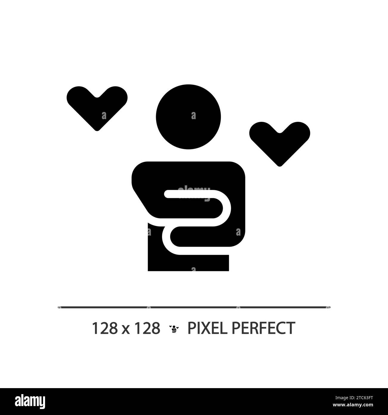 2D pixel perfect simple glyph style self care icon Stock Vector Image ...