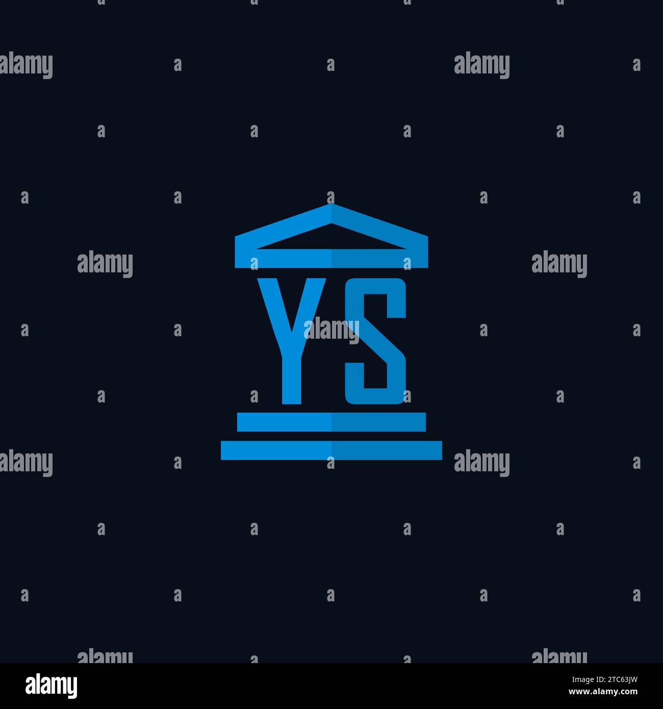 YS initial logo monogram with simple courthouse building icon design ideas Stock Vector