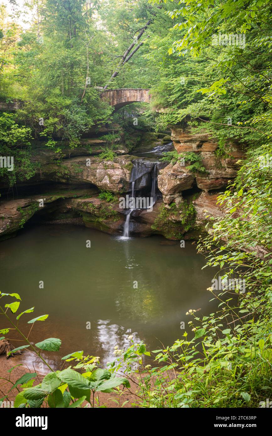 Waterfall at Hocking Hills State Park in the Hocking Hills region of