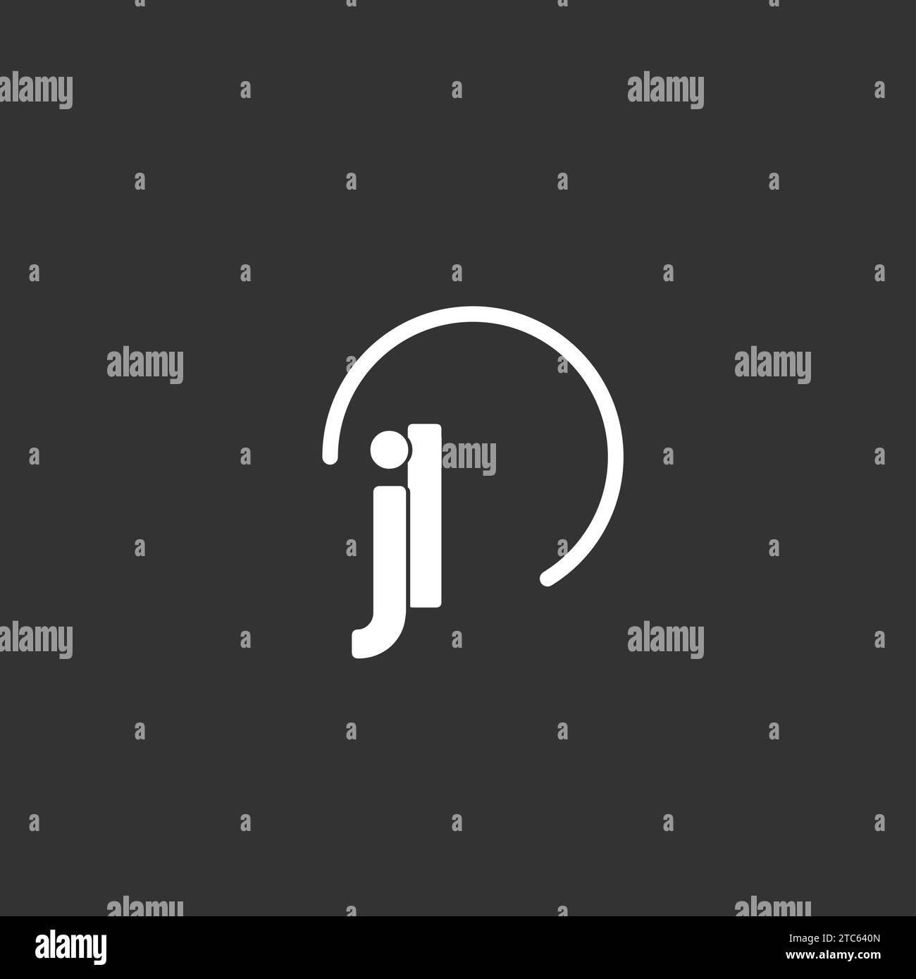 JL initial logo with rounded circle vector graphic Stock Vector