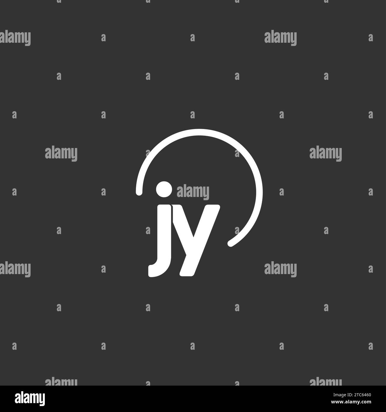 JY initial logo with rounded circle vector graphic Stock Vector Image