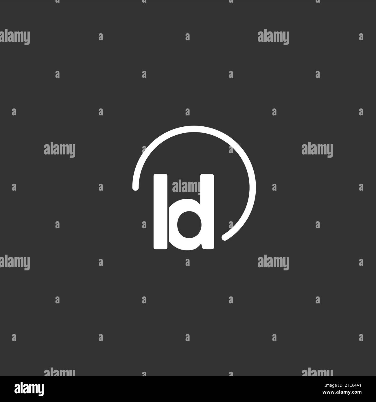 LD initial logo with rounded circle vector graphic Stock Vector