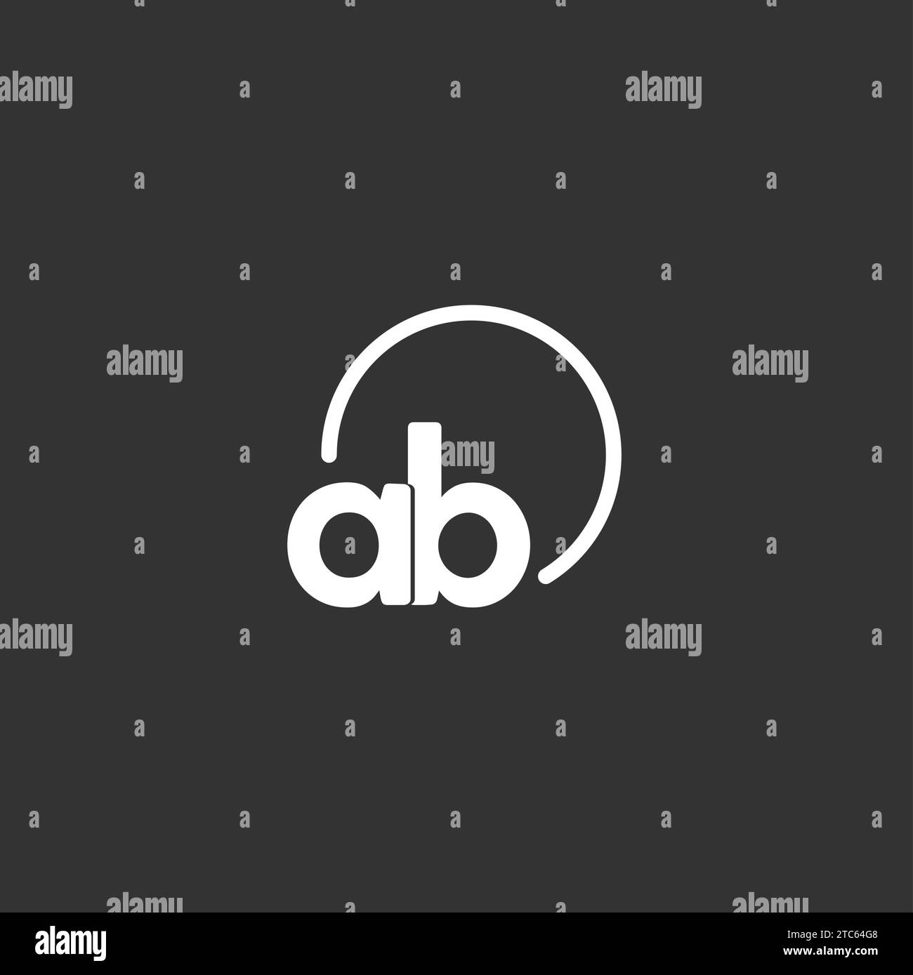 AB initial logo with rounded circle vector graphic Stock Vector