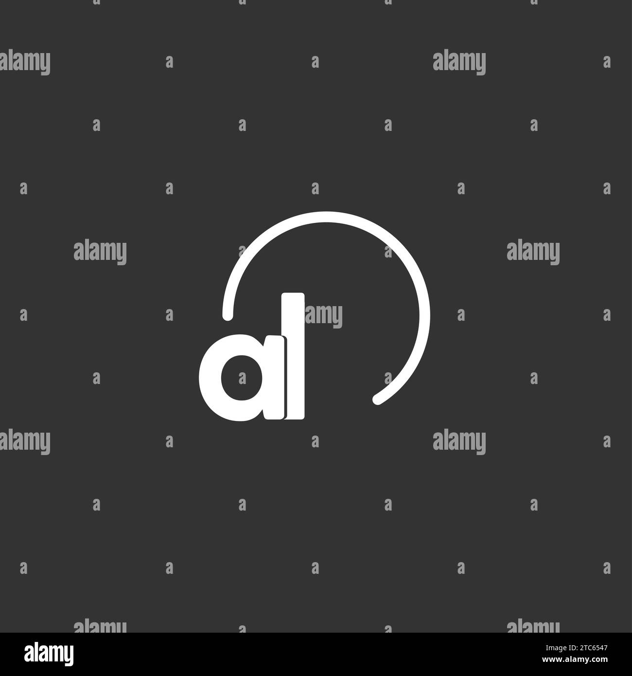 AL initial logo with rounded circle vector graphic Stock Vector