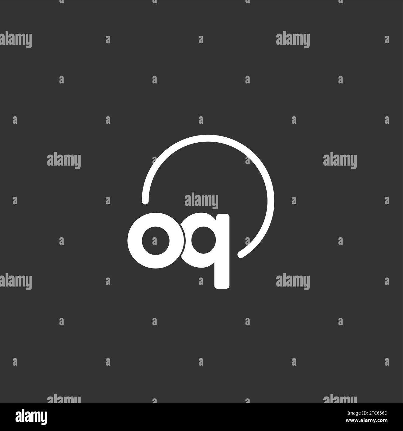 OQ initial logo with rounded circle vector graphic Stock Vector