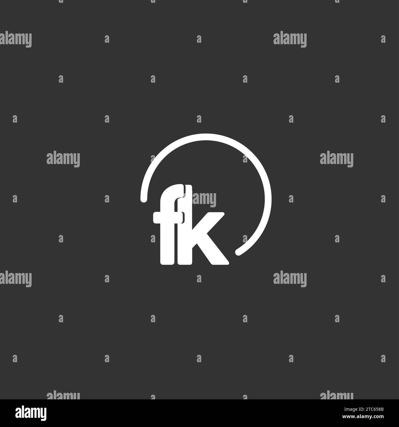 FK initial logo with rounded circle vector graphic Stock Vector