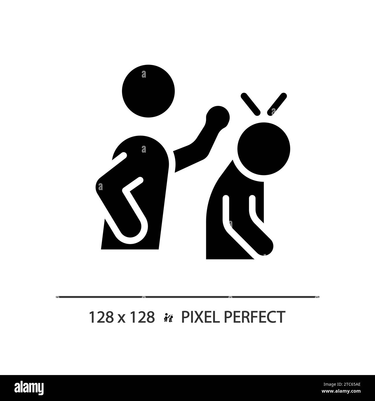 2D pixel perfect simple glyph style abuse icon Stock Vector