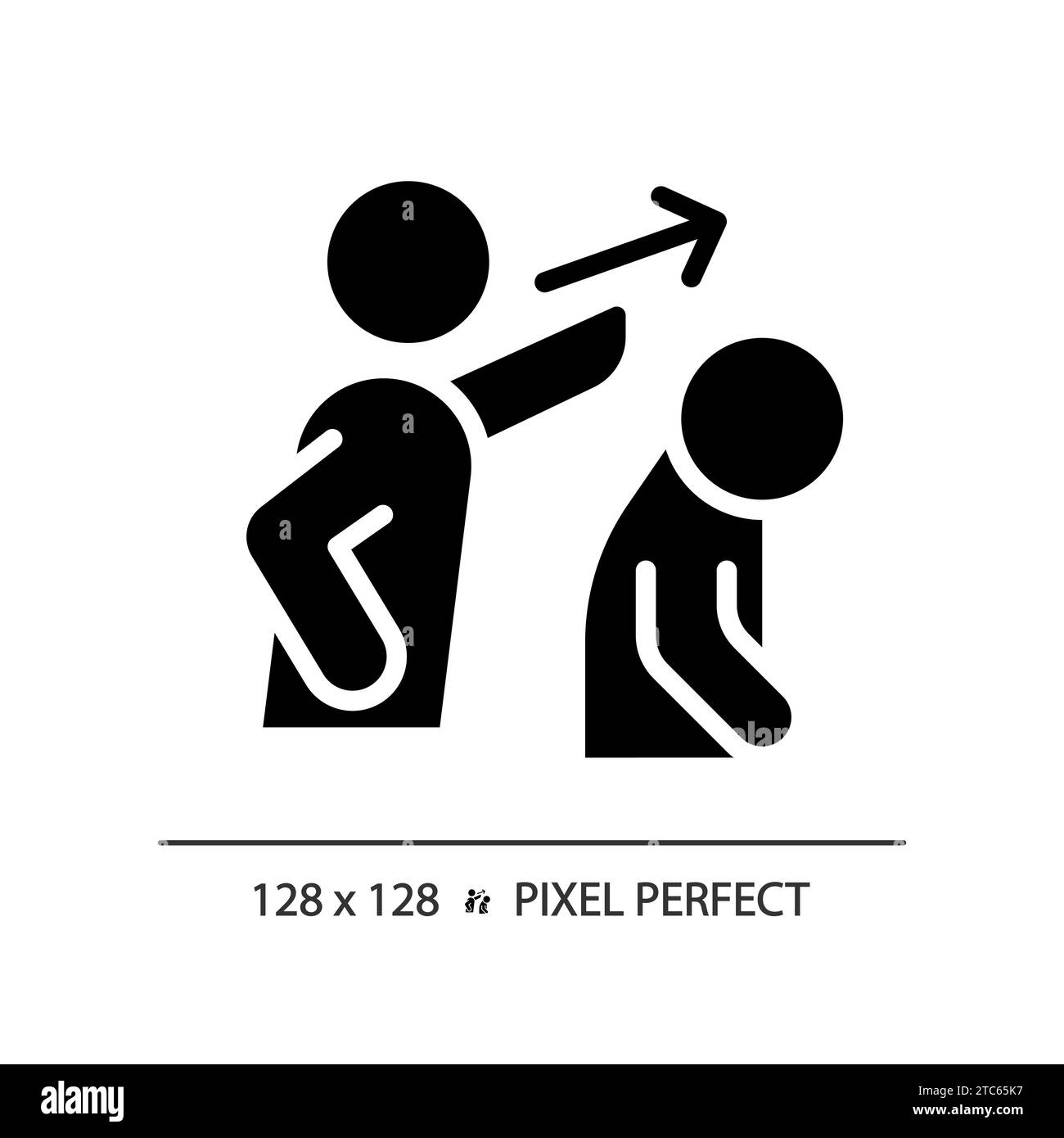 2D pixel perfect simple glyph style banishment icon Stock Vector