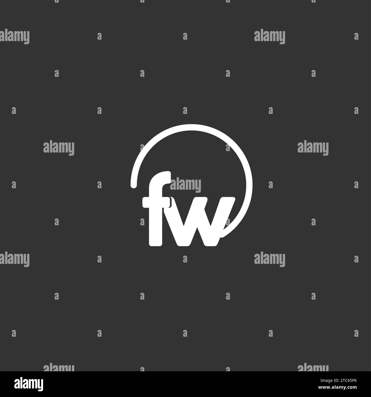 FW initial logo with rounded circle vector graphic Stock Vector Image ...