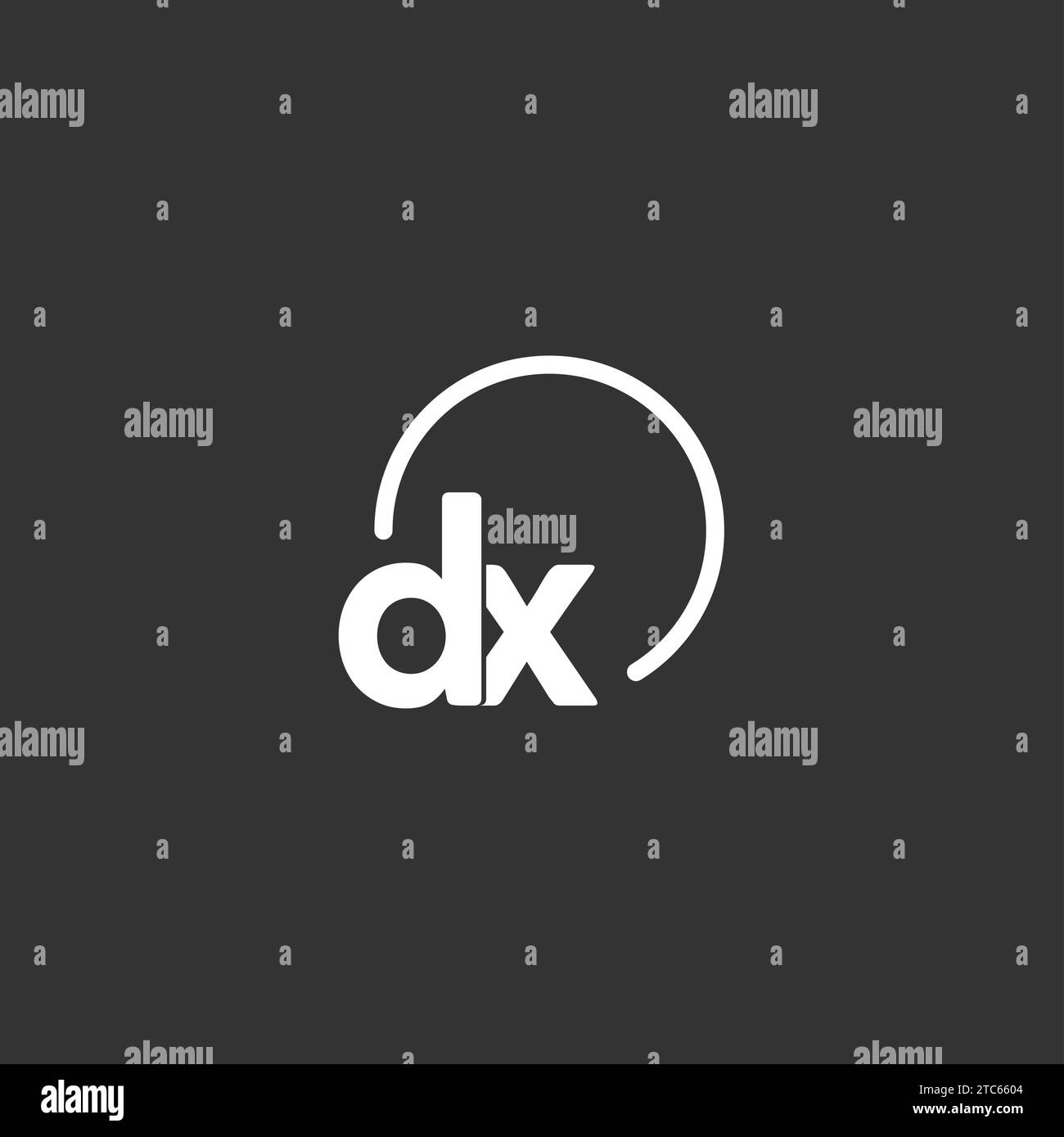 DX initial logo with rounded circle vector graphic Stock Vector