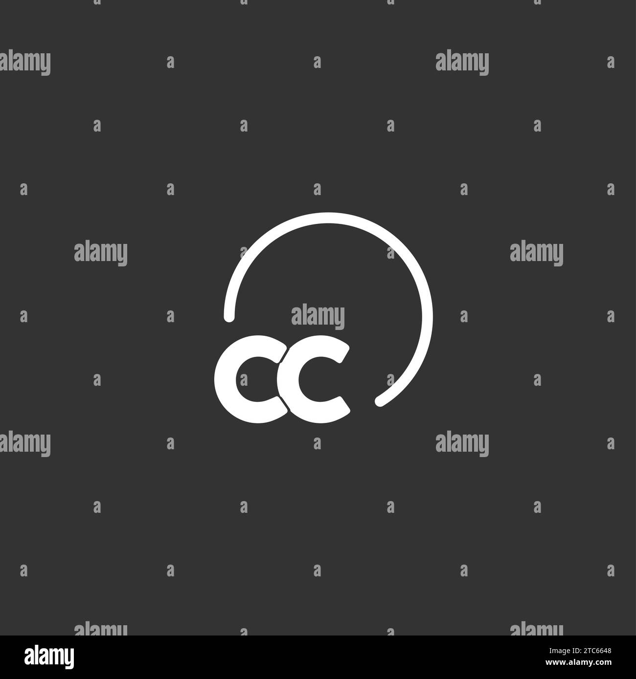 CC initial logo with rounded circle vector graphic Stock Vector Image