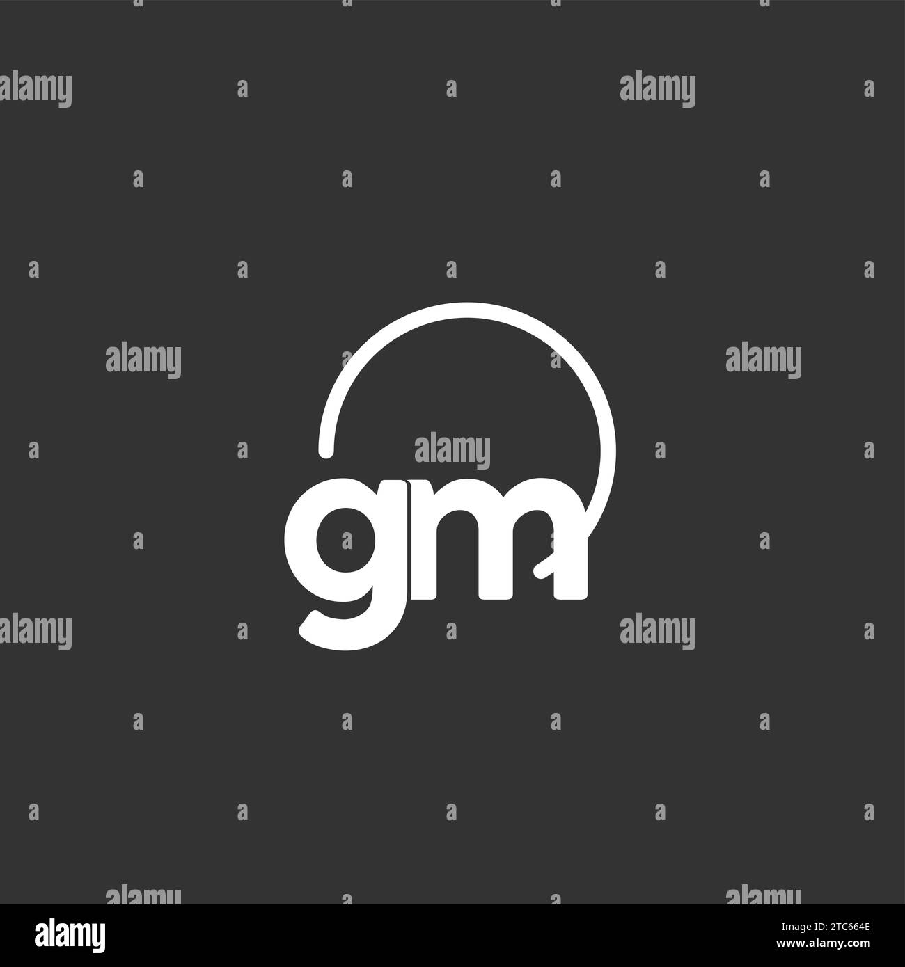 GM initial logo with rounded circle vector graphic Stock Vector Image