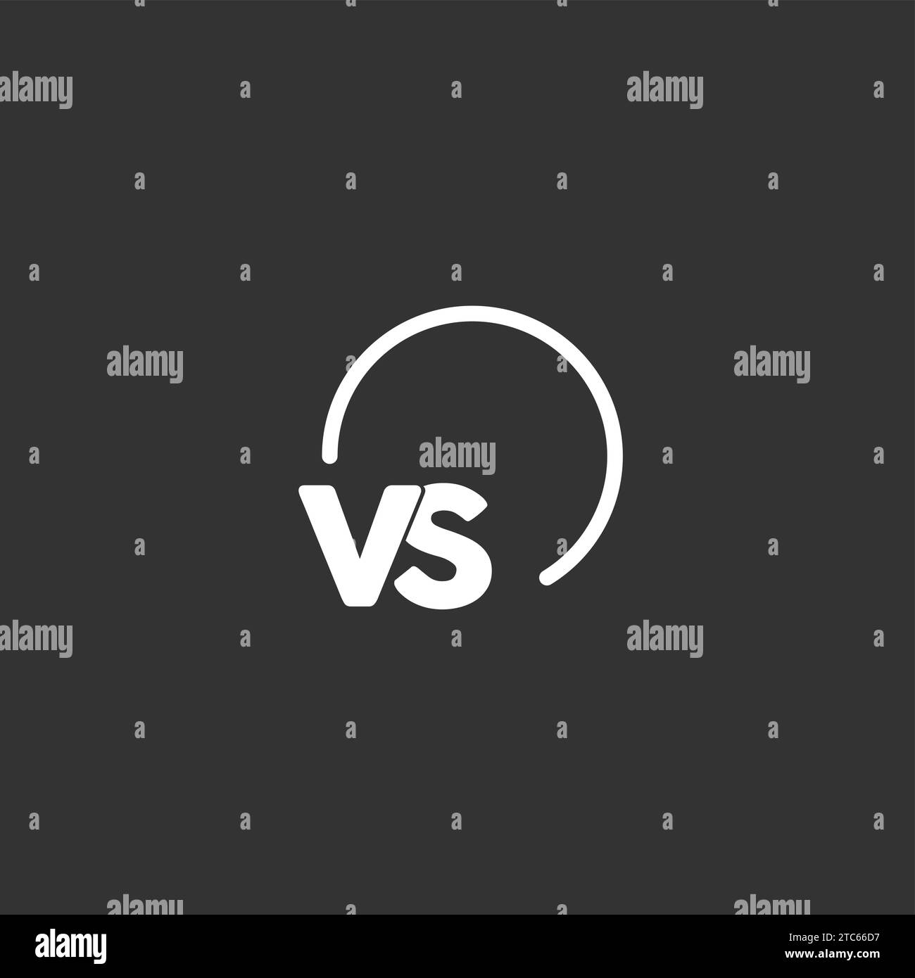 VS initial logo with rounded circle vector graphic Stock Vector