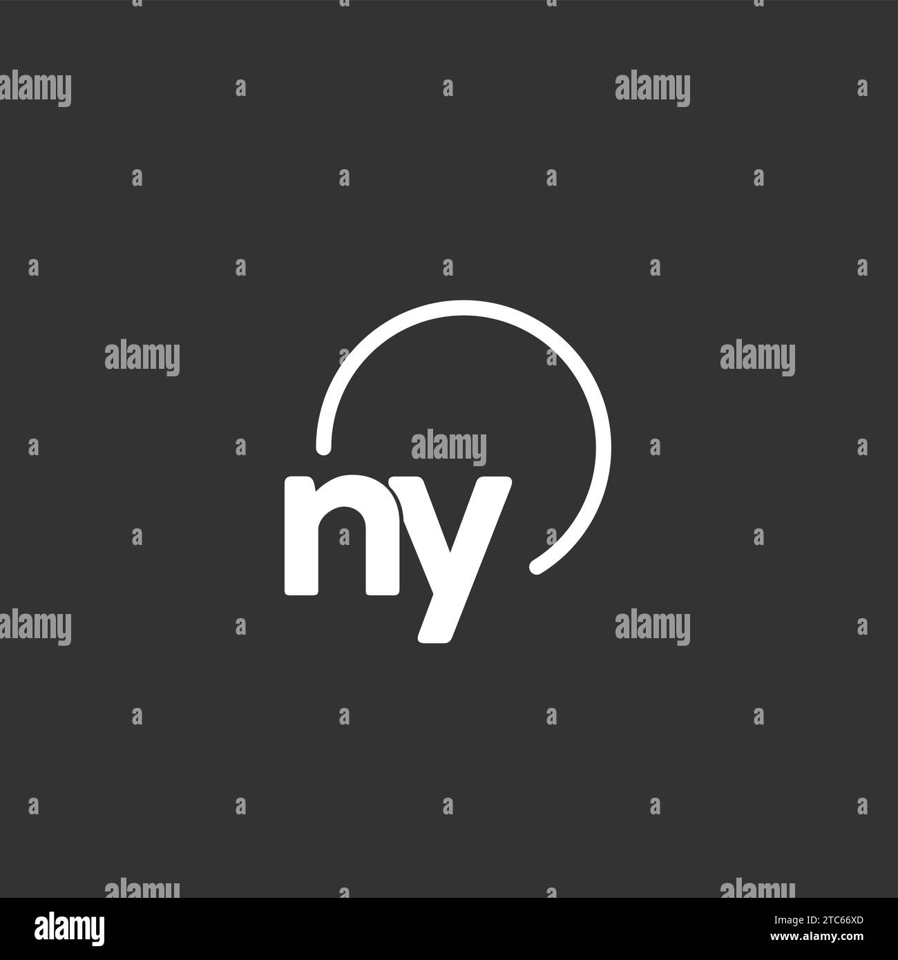 NY initial logo with rounded circle vector graphic Stock Vector Image