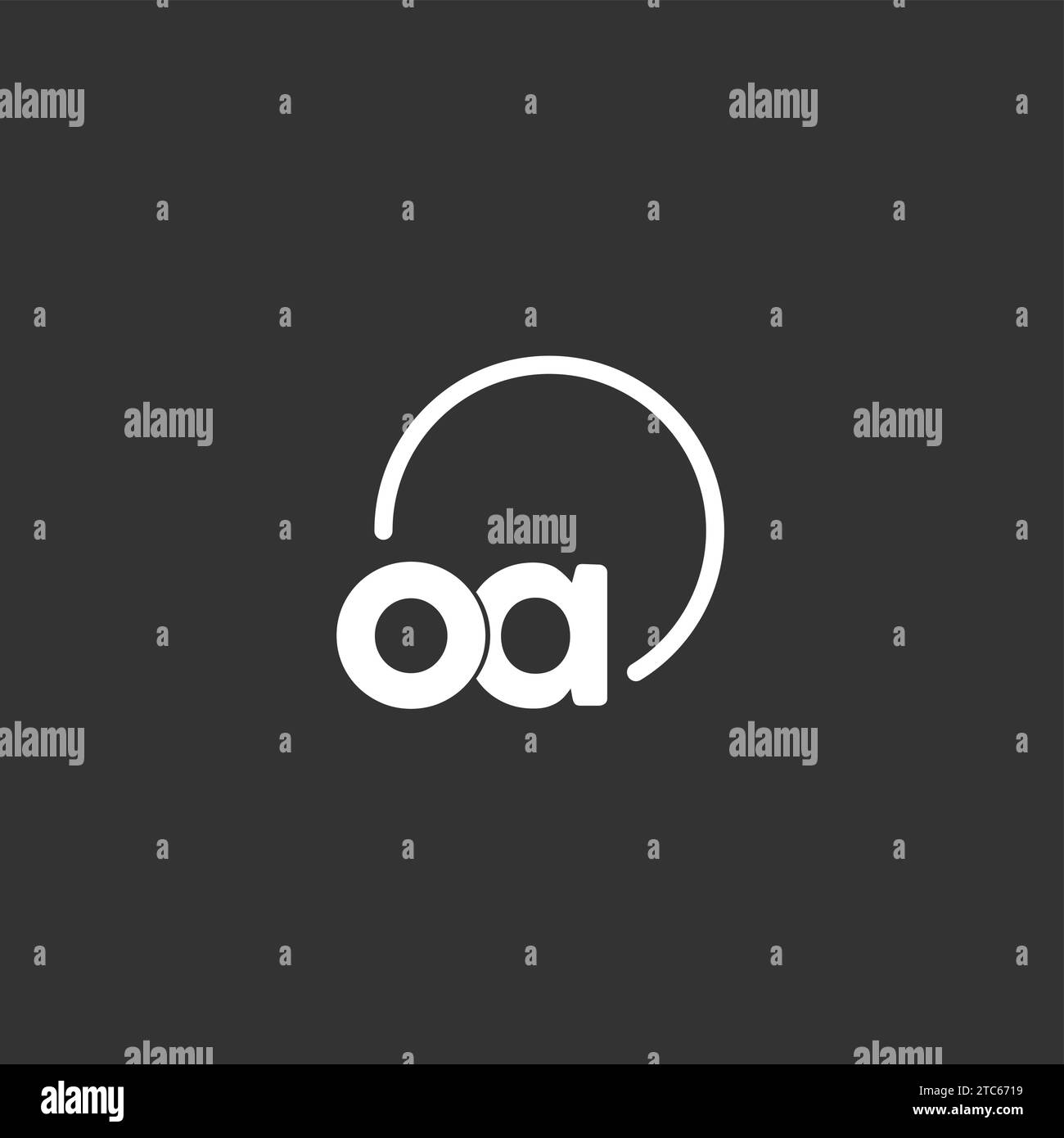 OA initial logo with rounded circle vector graphic Stock Vector Image