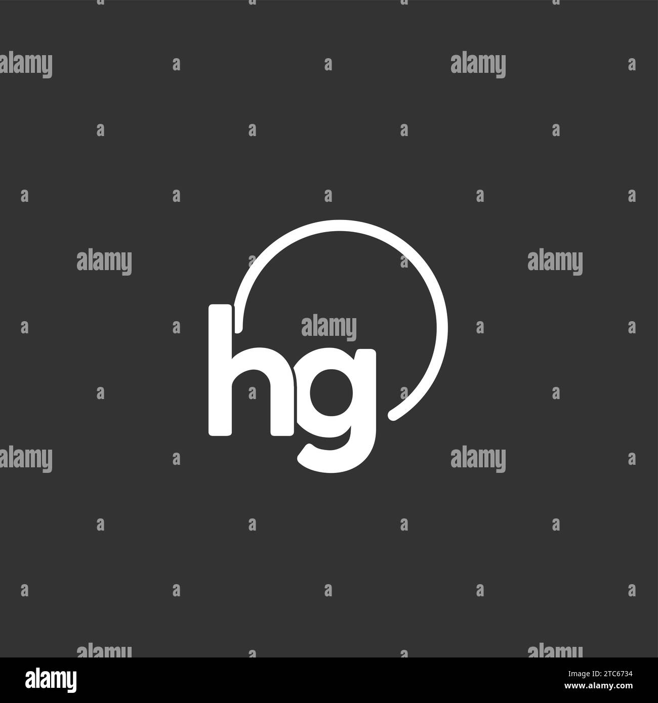 hg-initial-logo-with-rounded-circle-vector-graphic-stock-vector-image