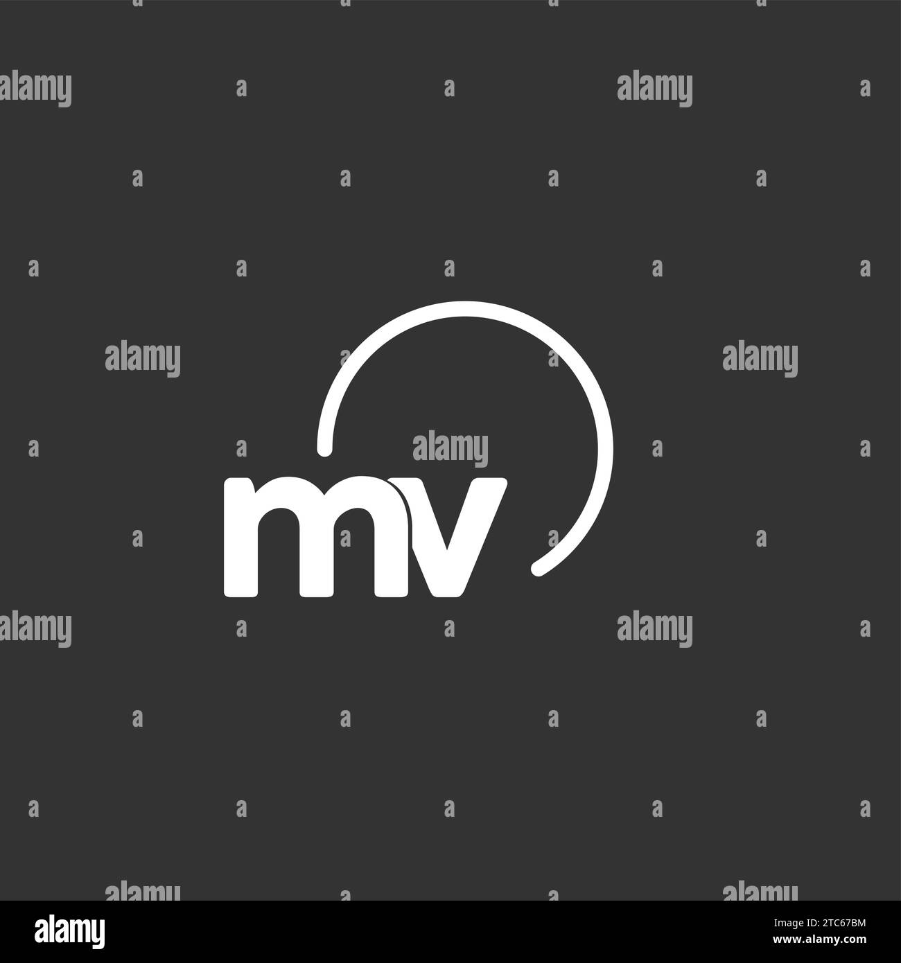 MV initial logo with rounded circle vector graphic Stock Vector Image ...