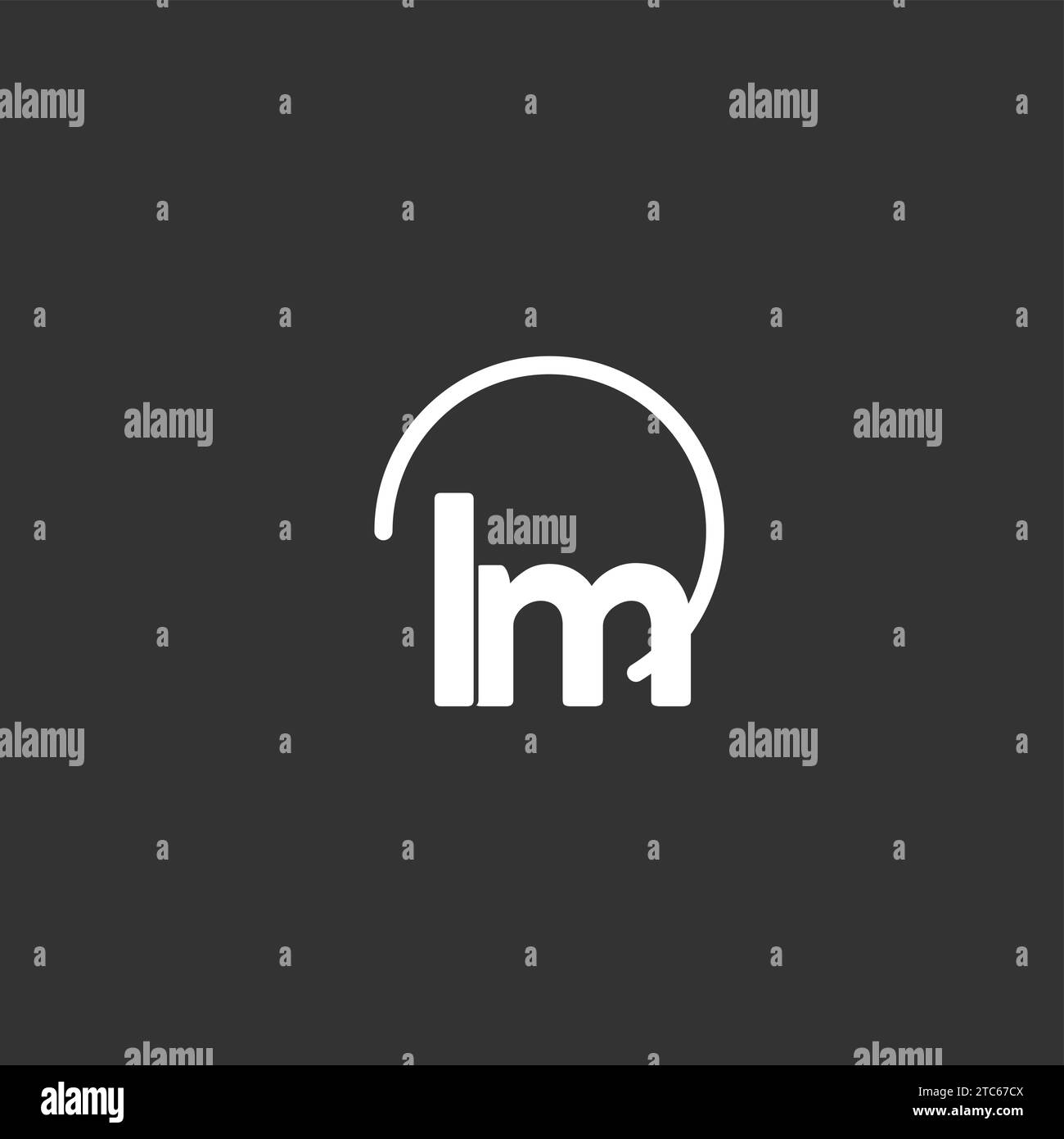 LM initial logo with rounded circle vector graphic Stock Vector