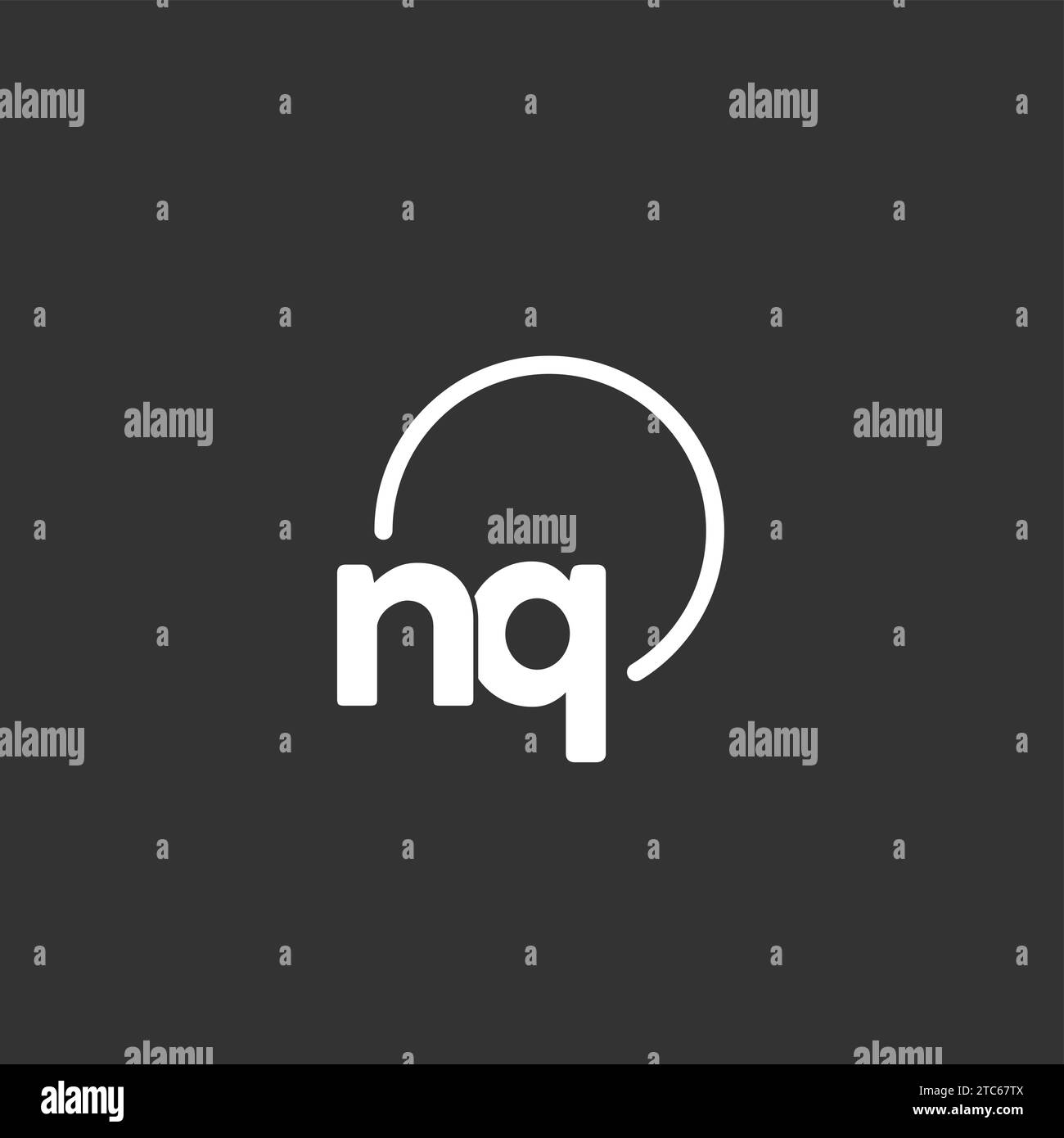 NQ initial logo with rounded circle vector graphic Stock Vector Image
