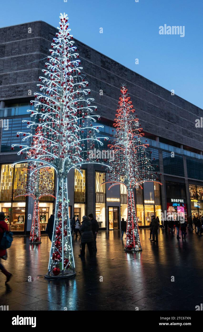 Christmas trees at Liverpool one Stock Photo Alamy