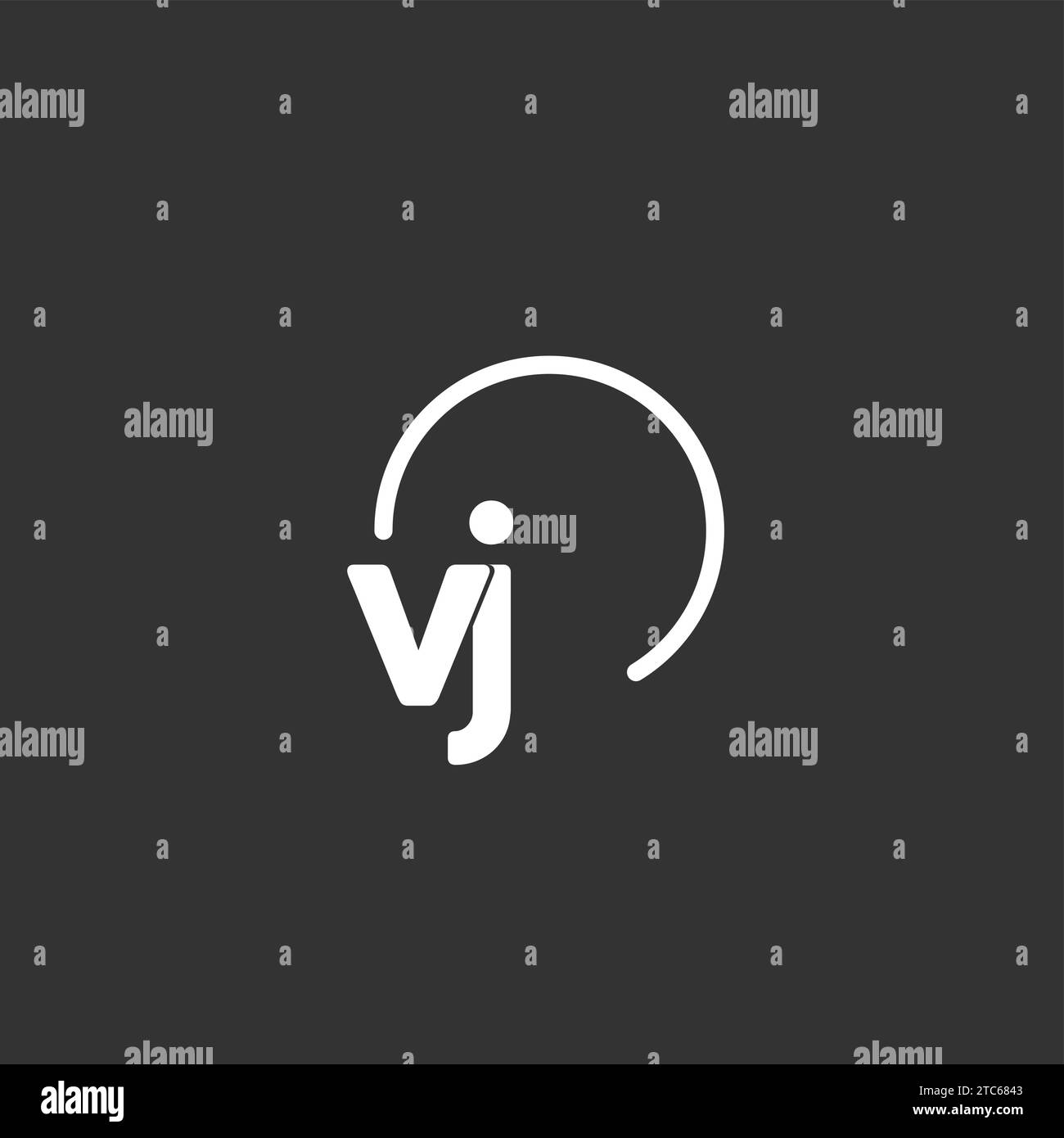 VJ initial logo with rounded circle vector graphic Stock Vector Image ...