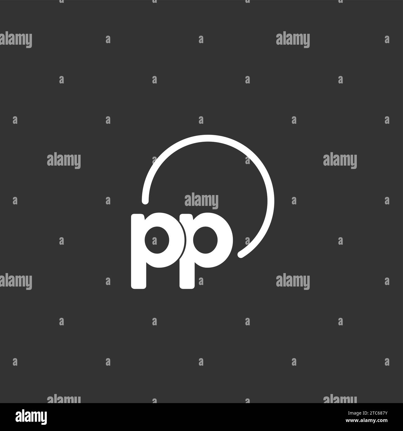 PP initial logo with rounded circle vector graphic Stock Vector