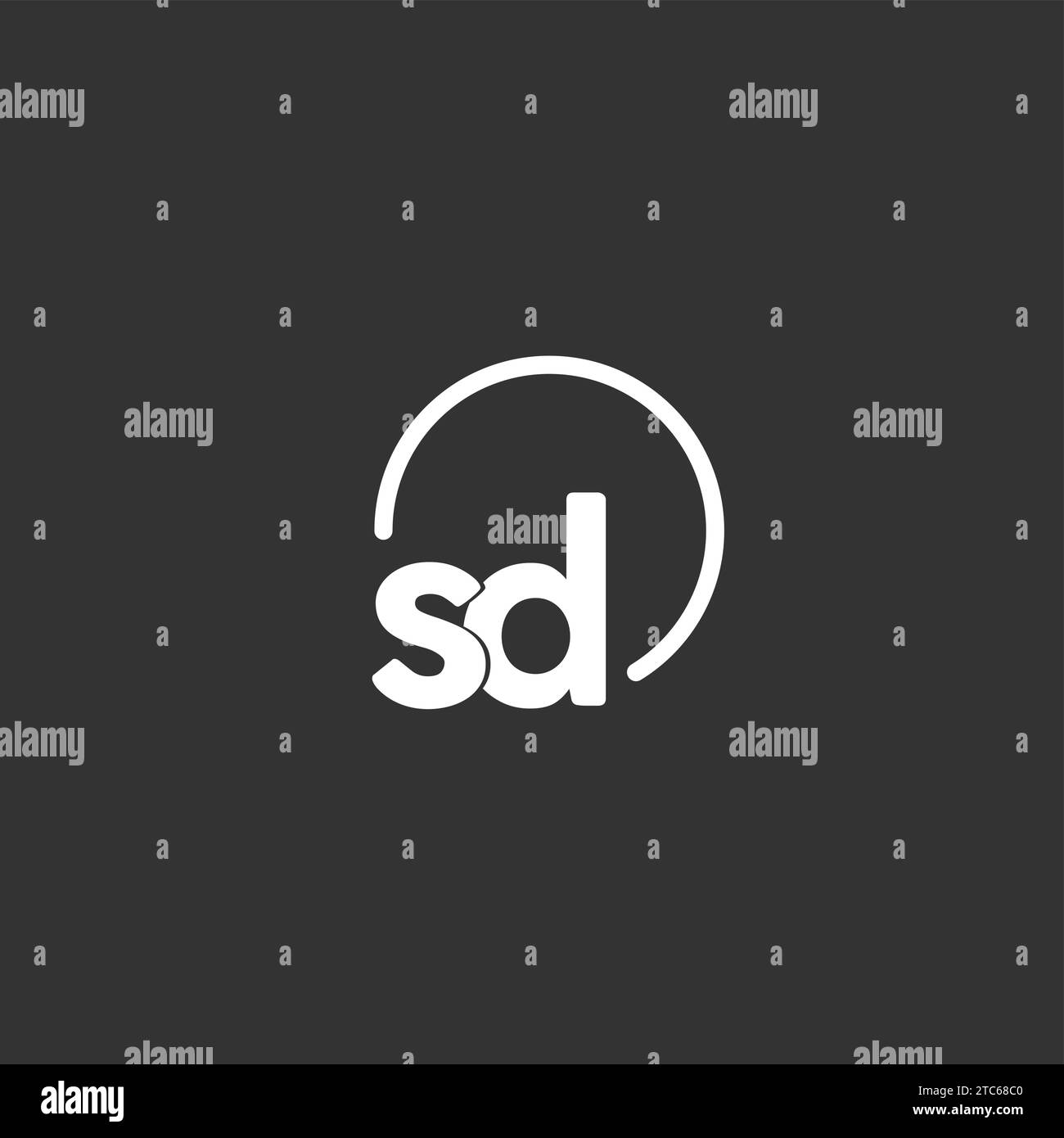 SD initial logo with rounded circle vector graphic Stock Vector