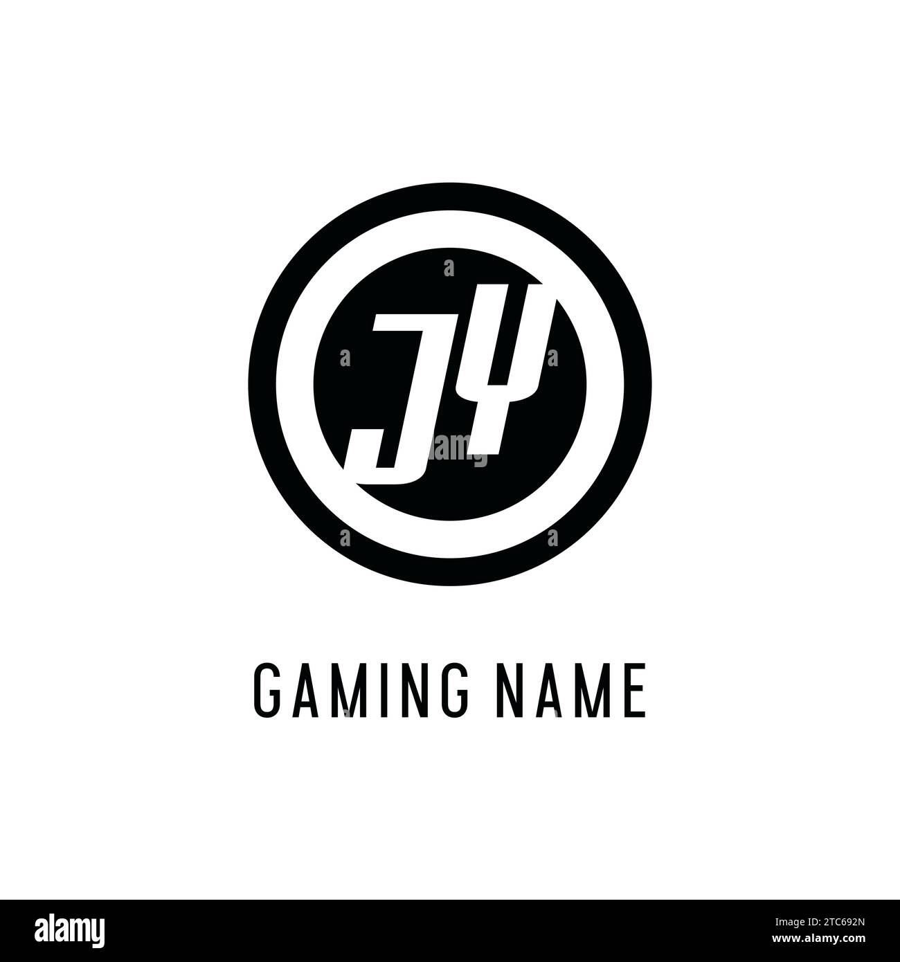 Initial JY logo concentric circle line, clean and simple monogram logo