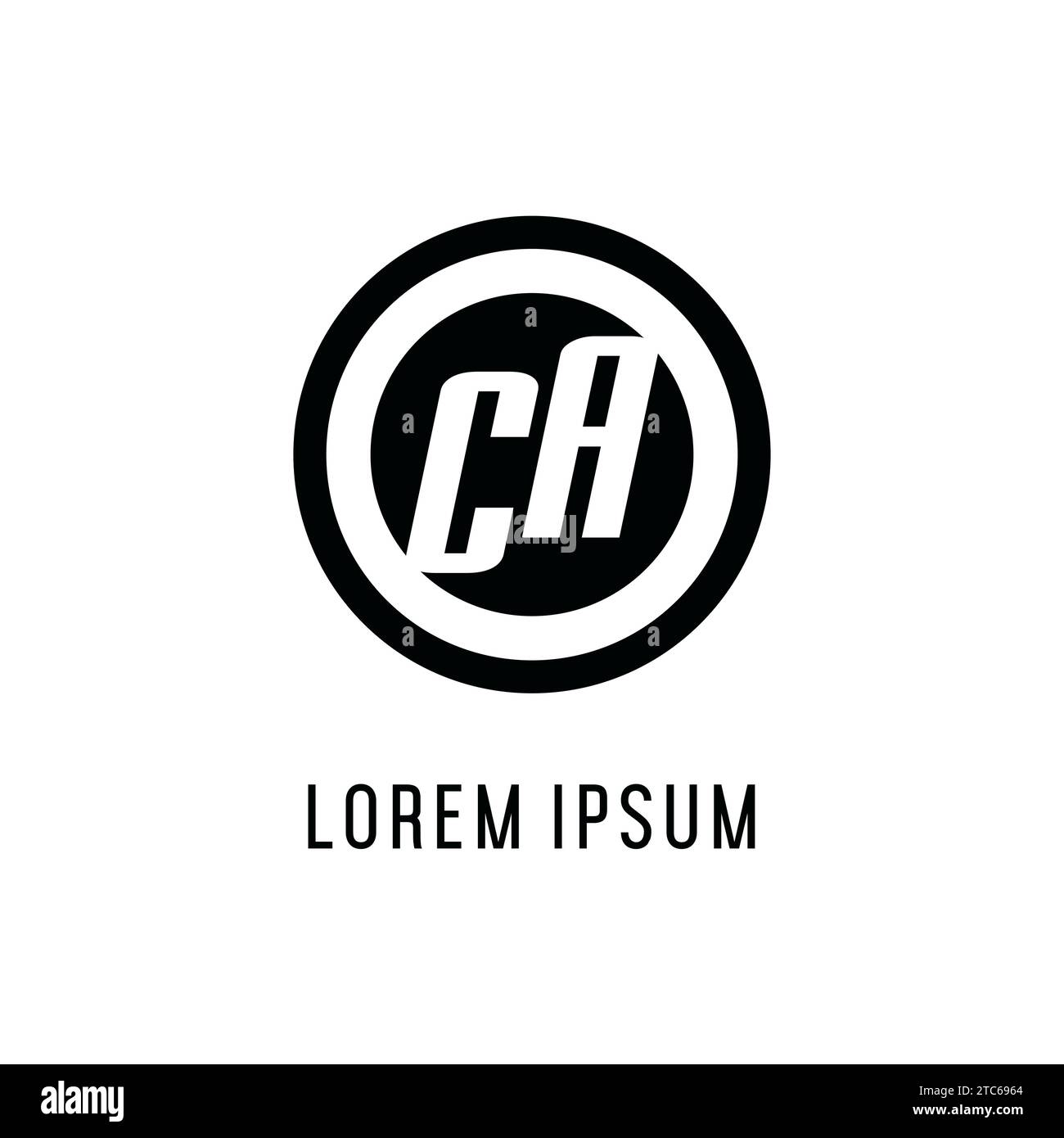 Initial CA logo concentric circle line, clean and simple monogram logo