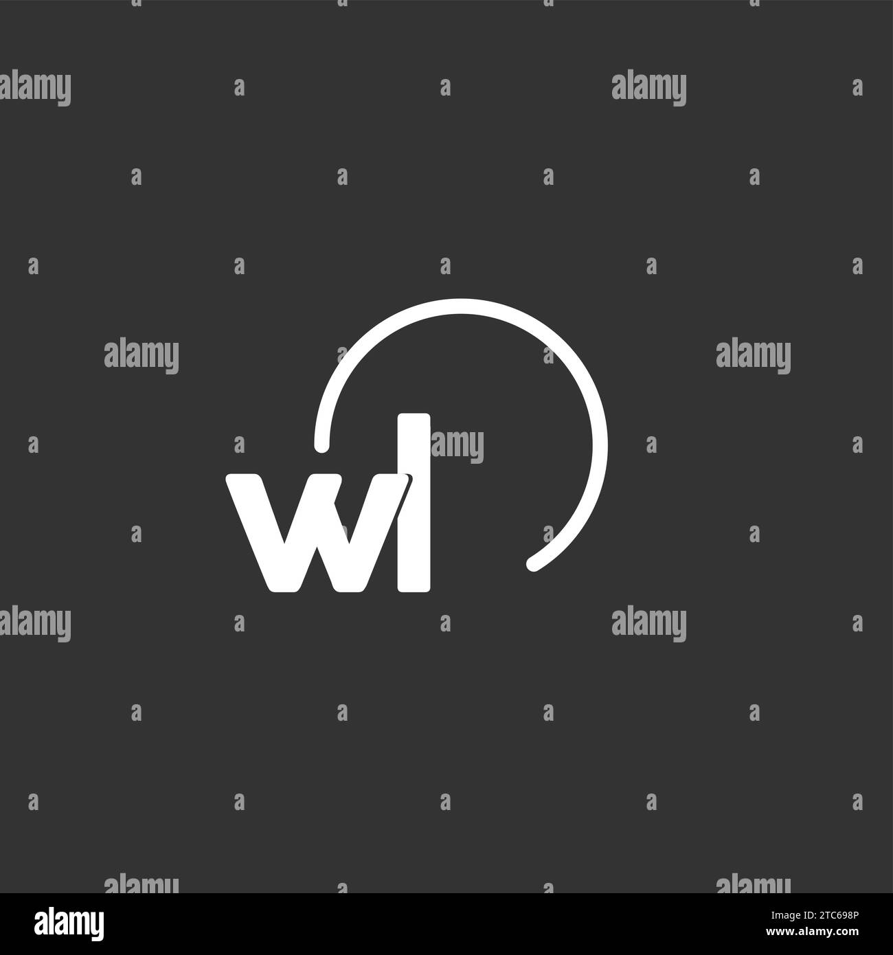WL initial logo with rounded circle vector graphic Stock Vector Image ...