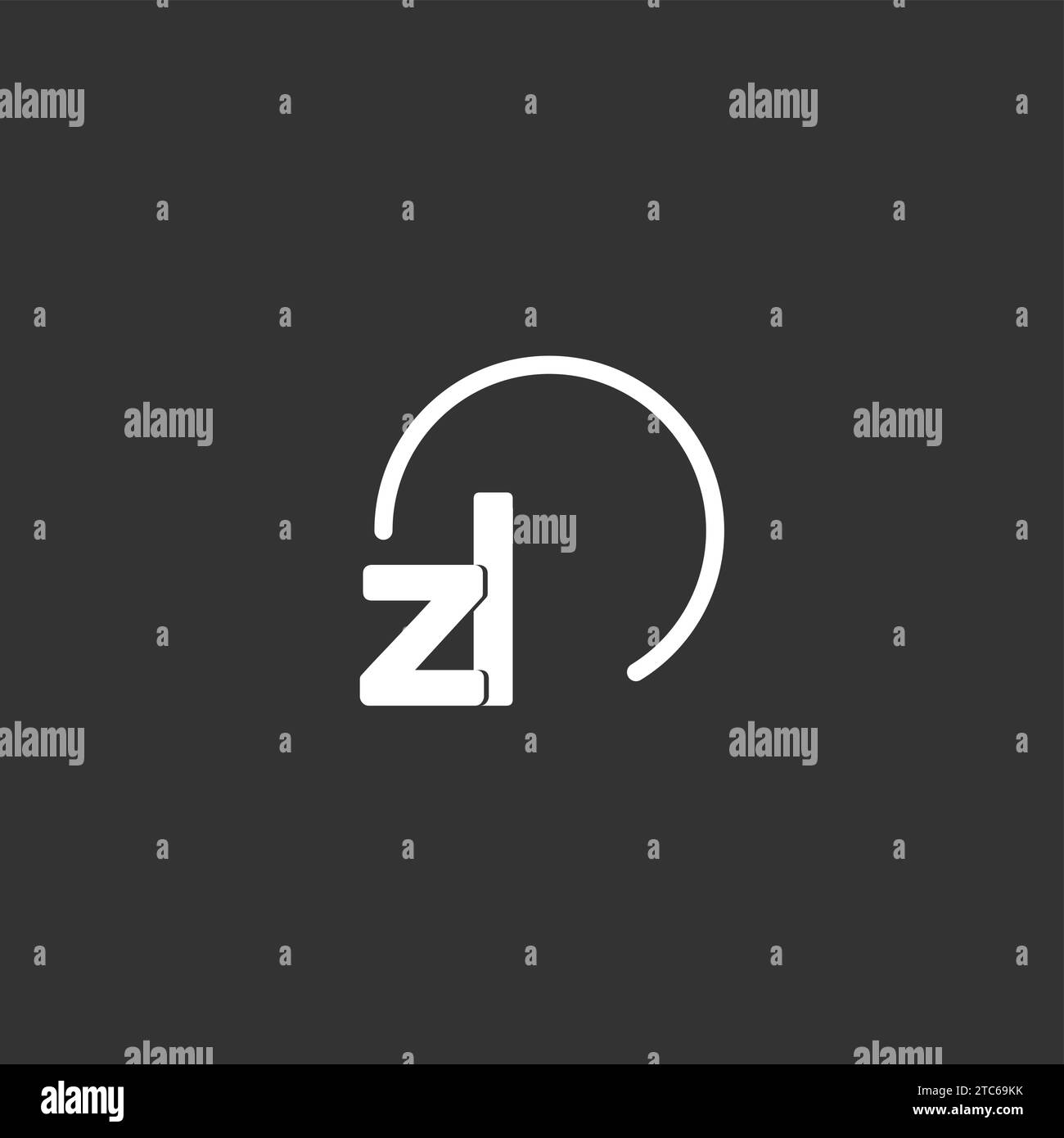 ZL initial logo with rounded circle vector graphic Stock Vector Image