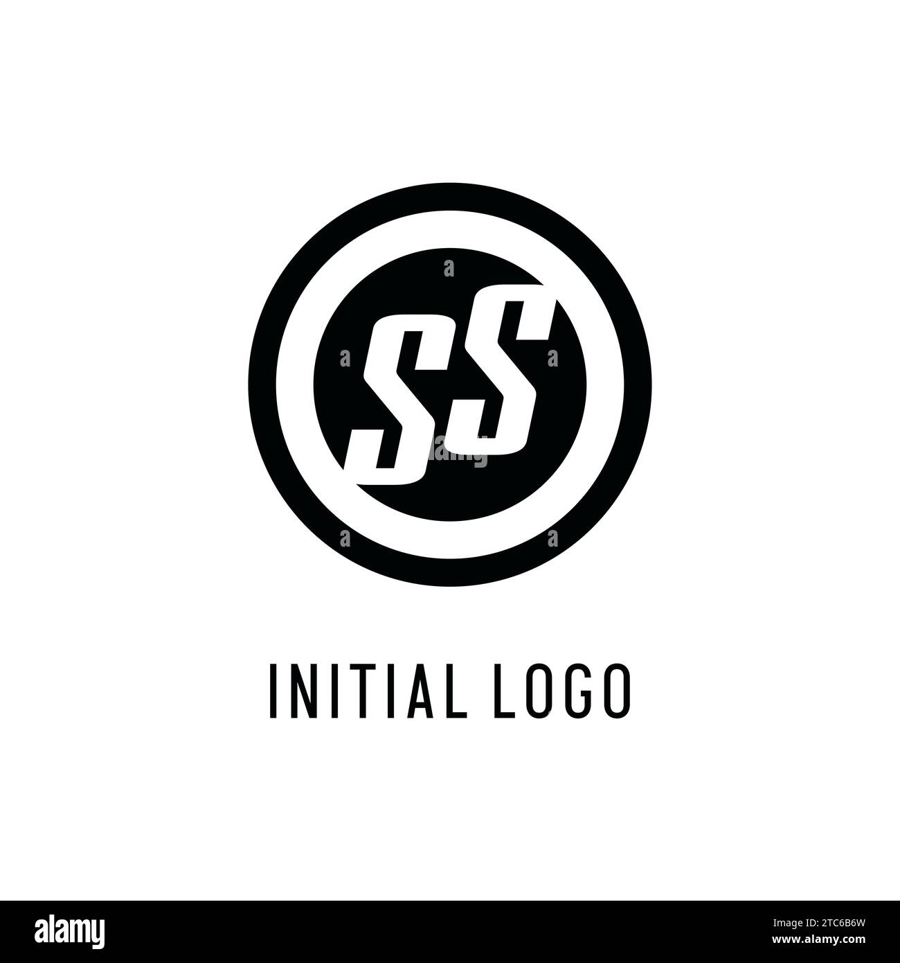 Initial SS logo concentric circle line, clean and simple monogram logo