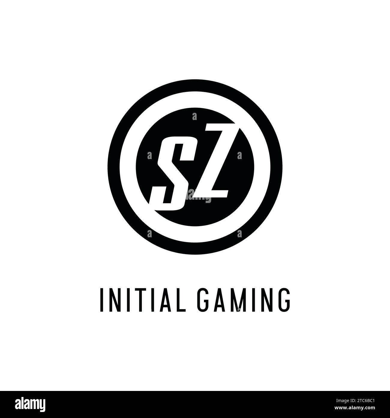 Initial SZ logo concentric circle line, clean and simple monogram logo ...